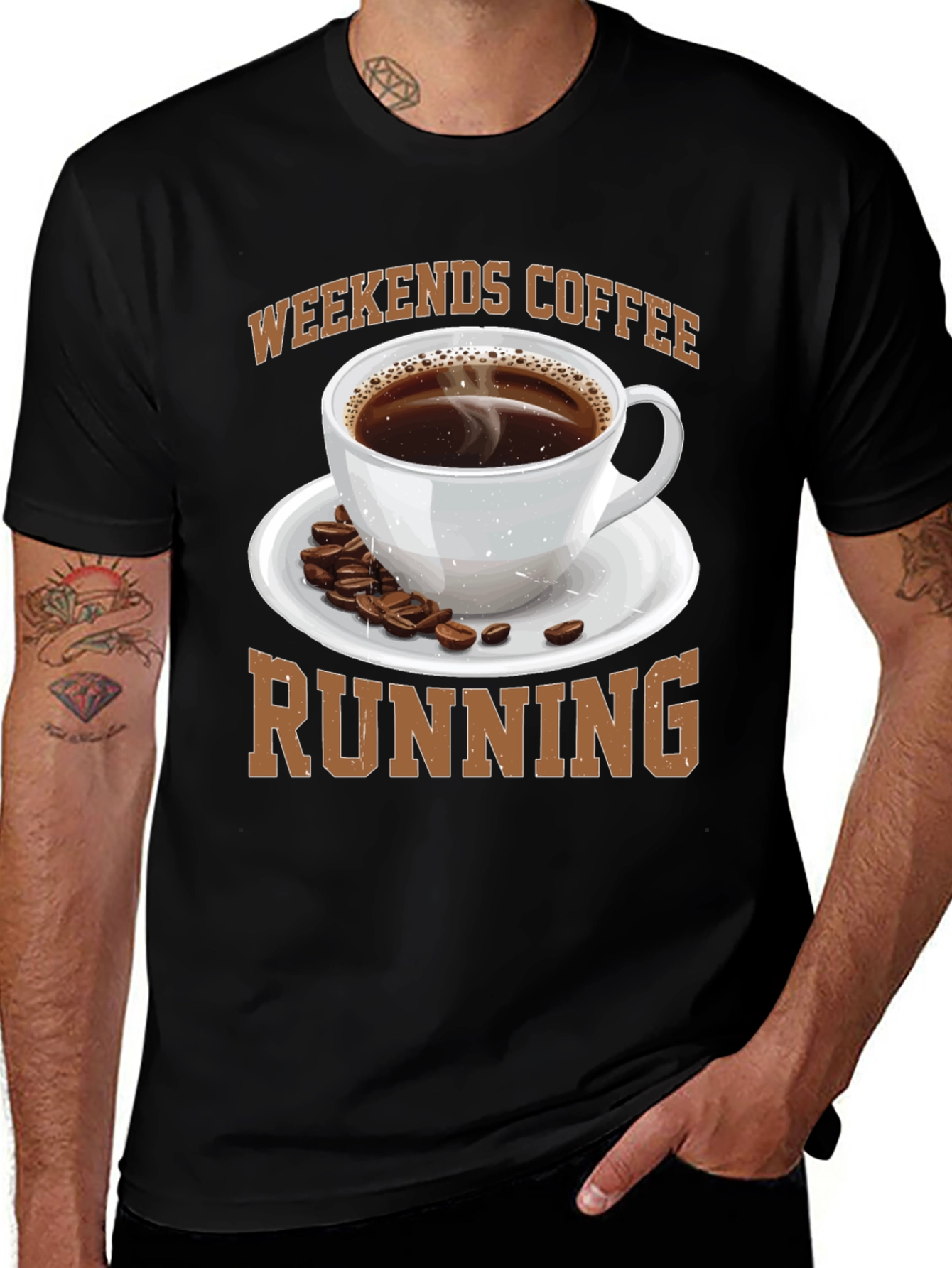 Weekends Coffee Running Graphic T-Shirt
