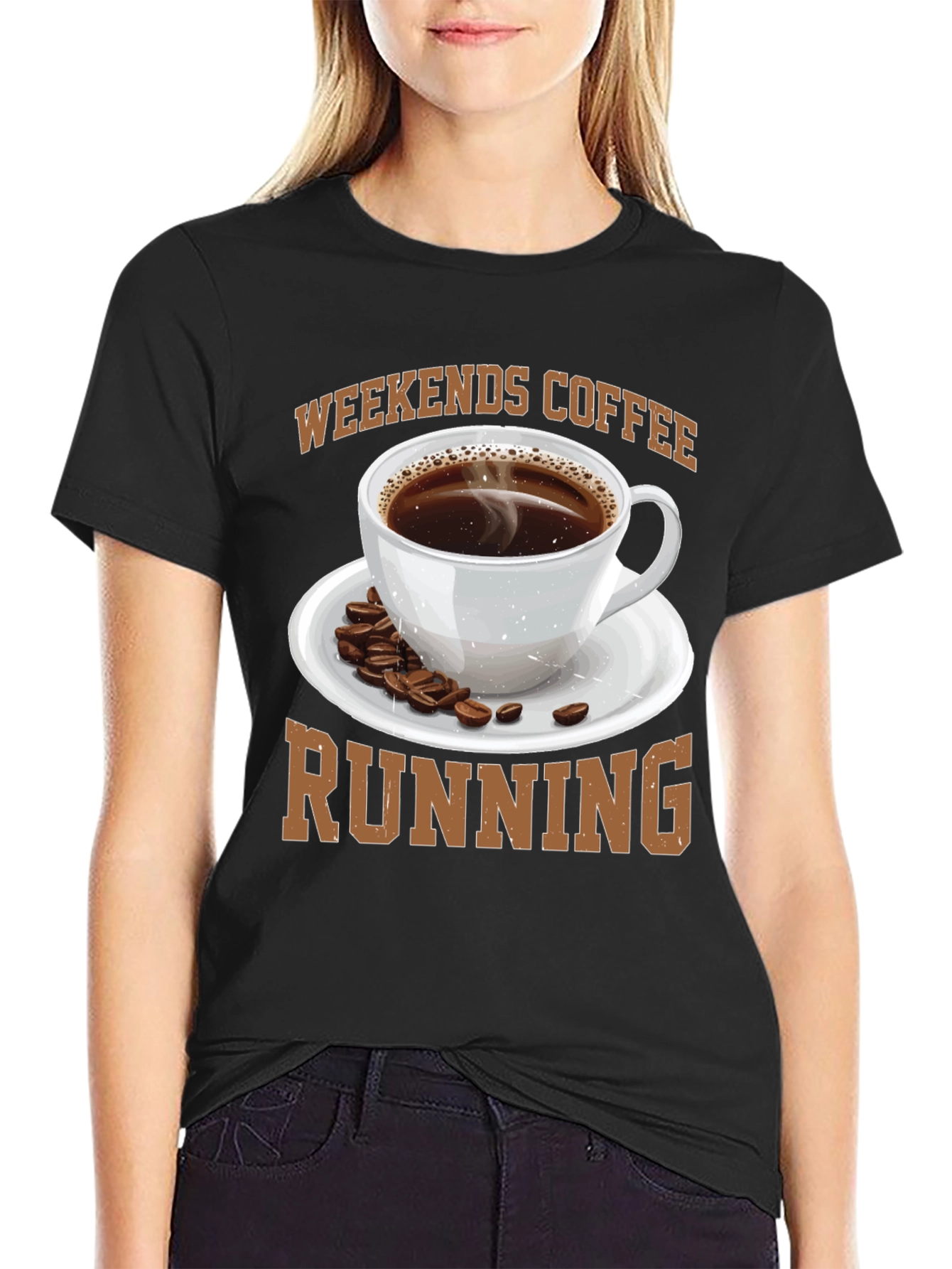 Weekends Coffee Running Graphic T-Shirt