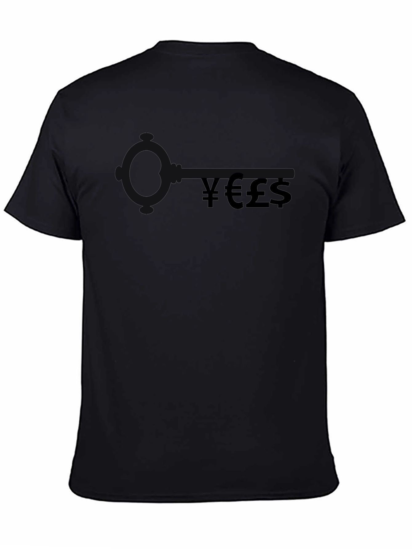 Currency Symbol Black T-Shirt - Mens