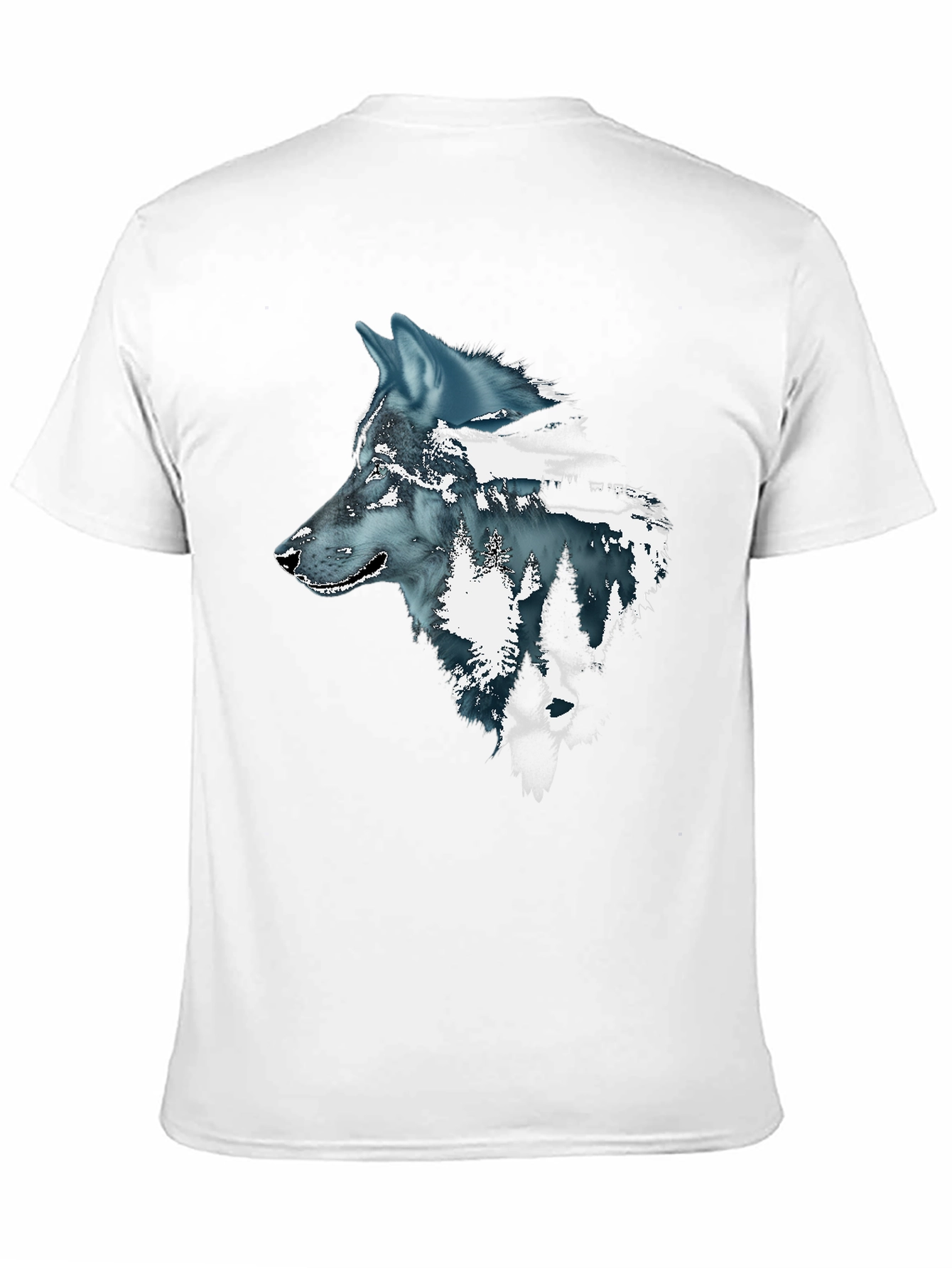 Wolf Graphic Print Mens Black T-Shirt