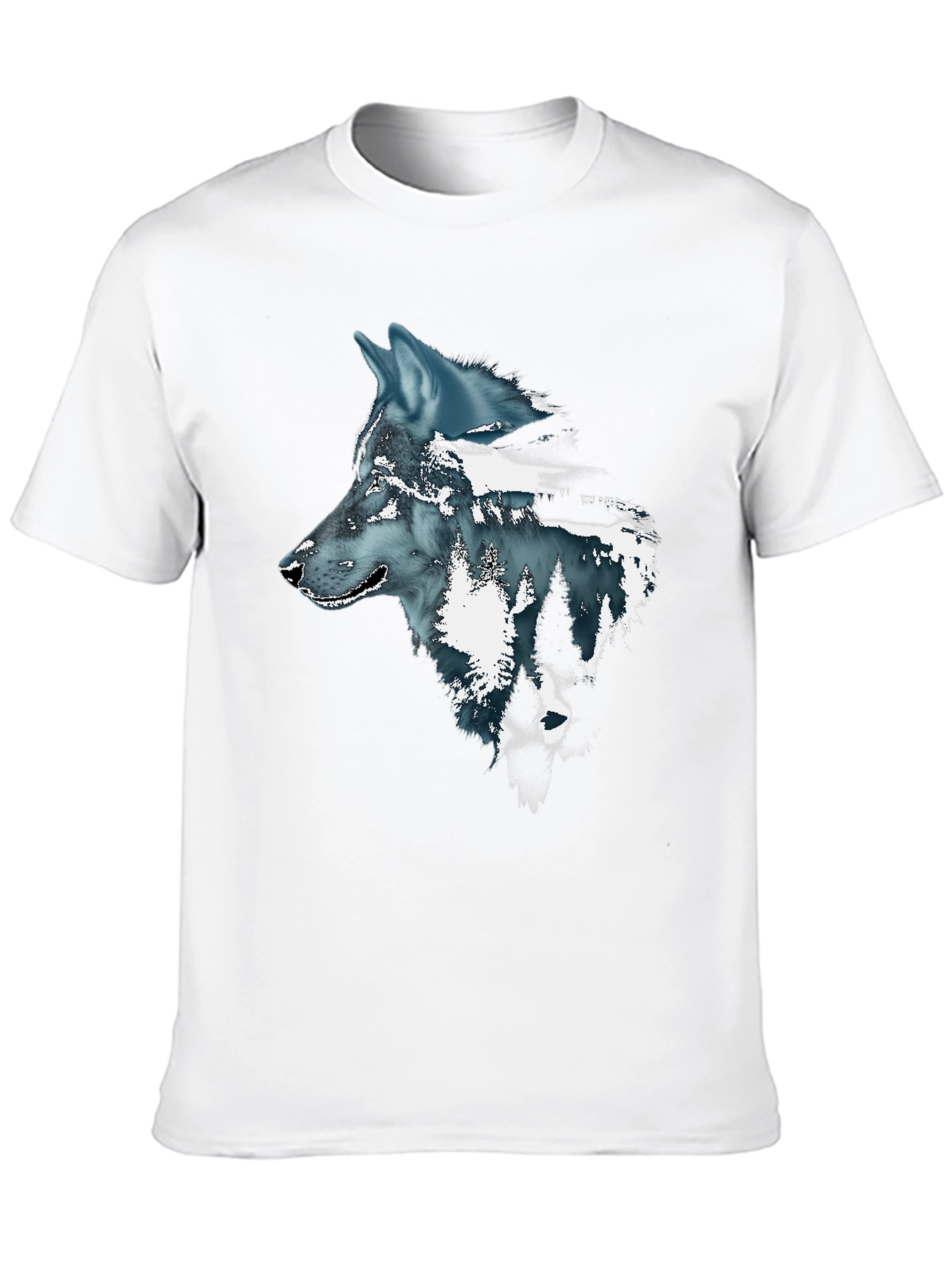 Wolf Graphic Print Mens Black T-Shirt