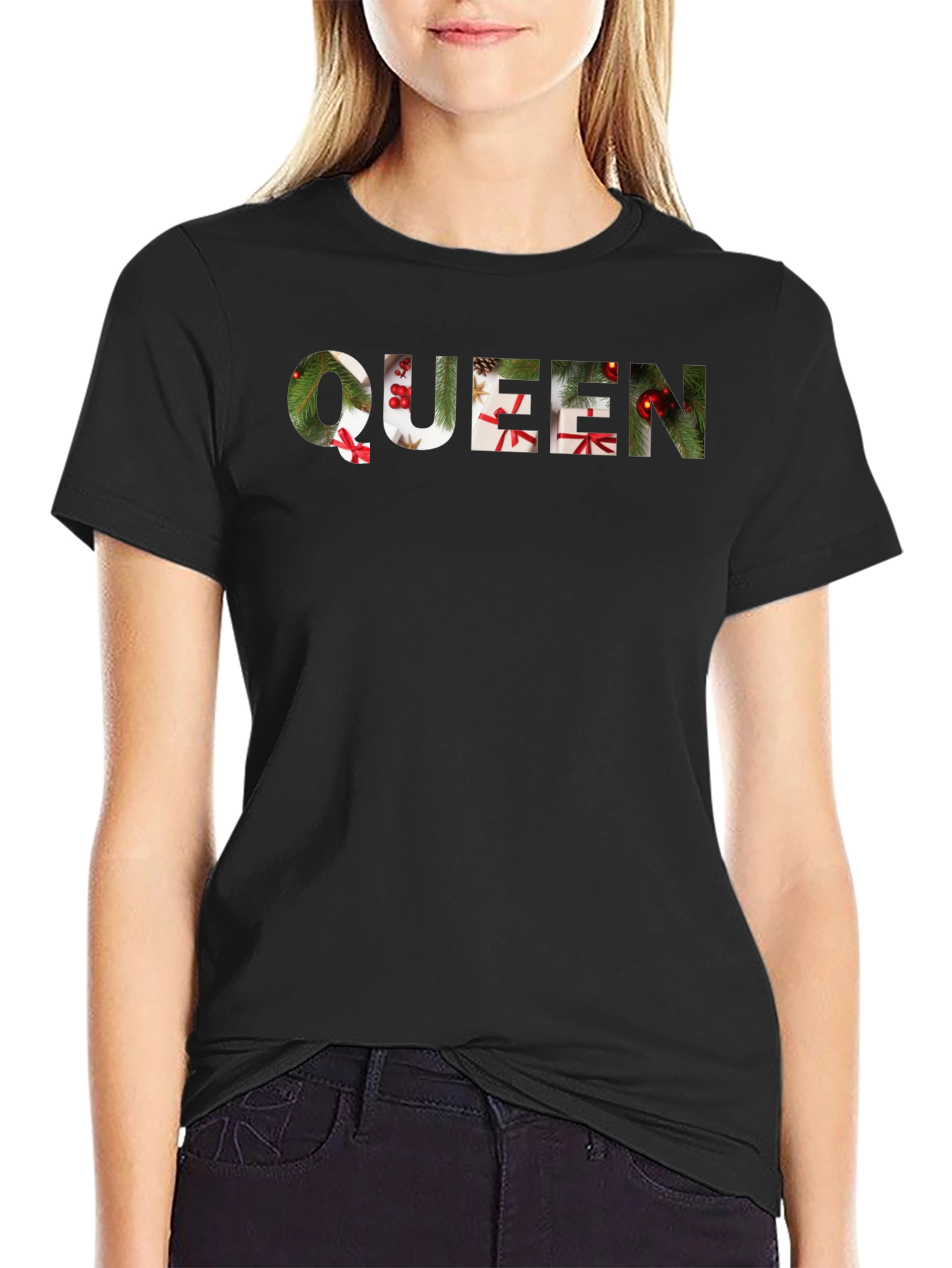 Festive QUEEN Graphic T-Shirt - Holiday Style
