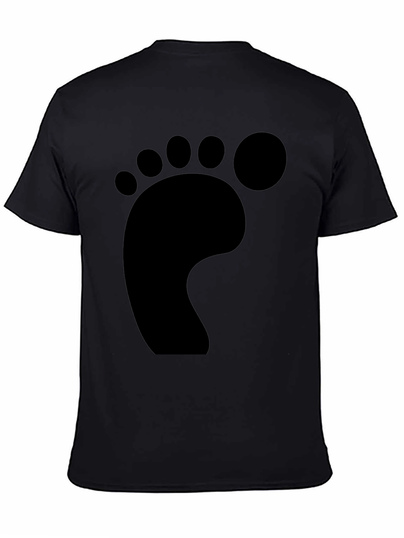 Funky Footprint T-Shirt - Casual Black Tee