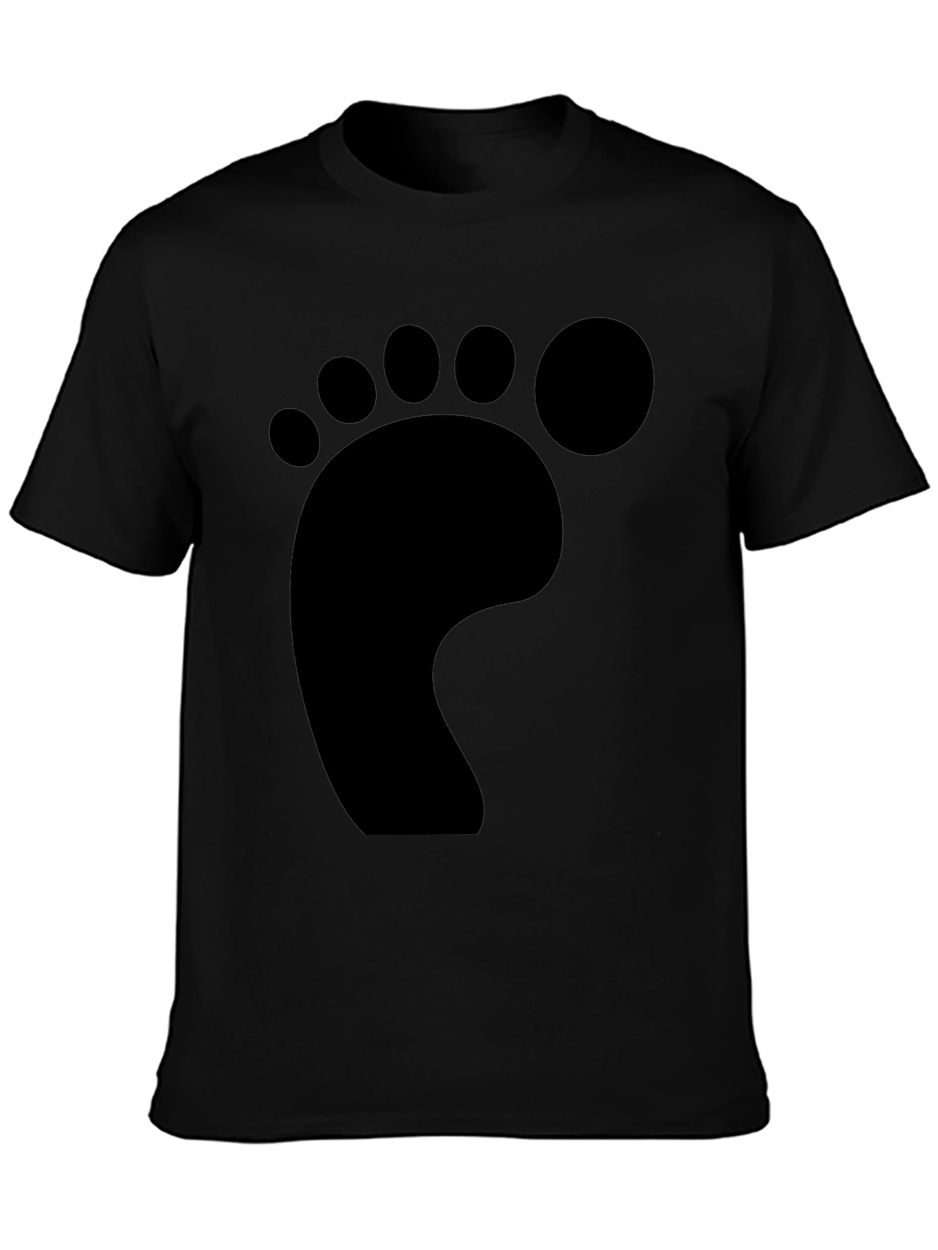 Funky Footprint T-Shirt - Casual Black Tee