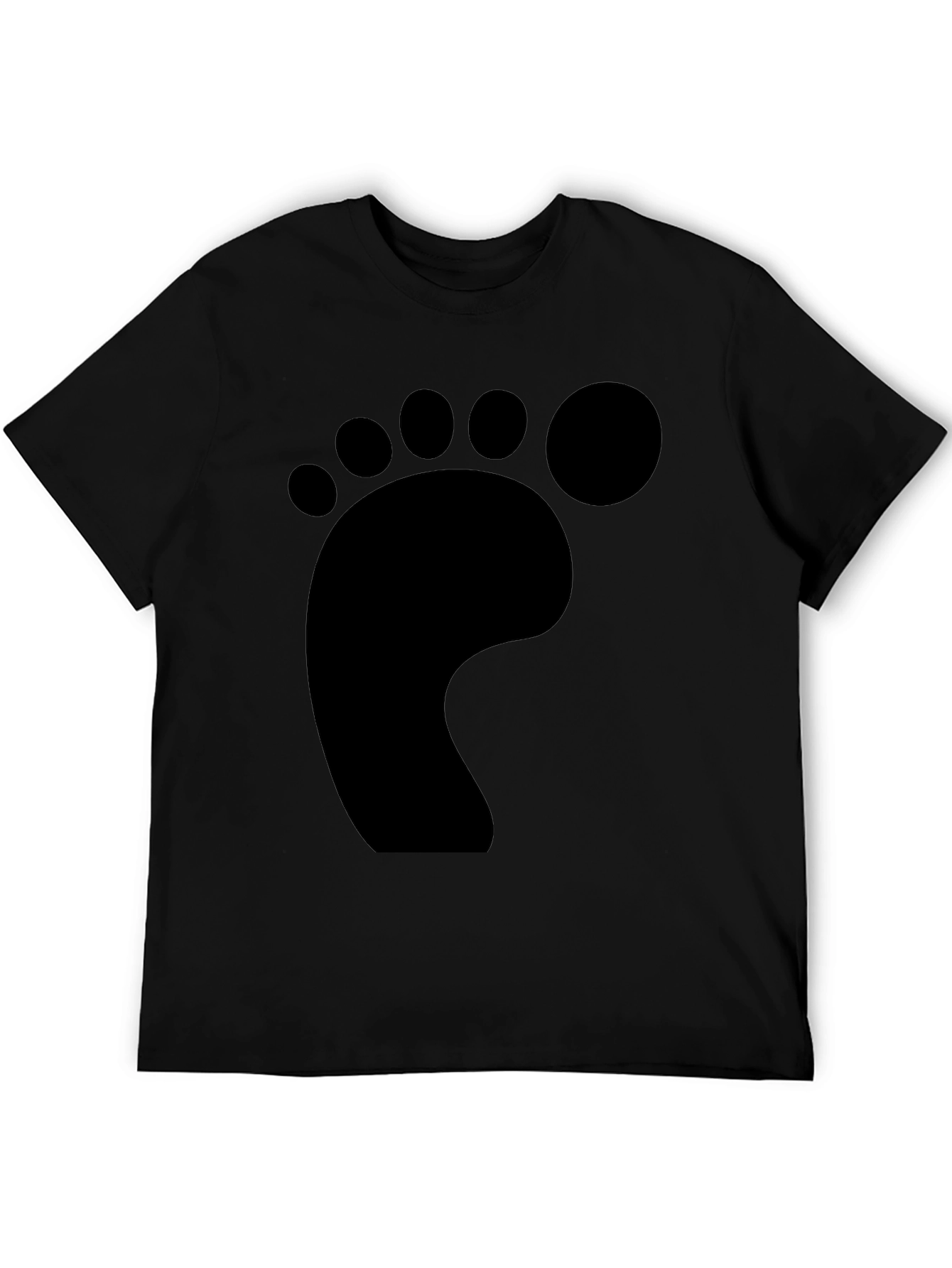 Funky Footprint T-Shirt - Casual Black Tee
