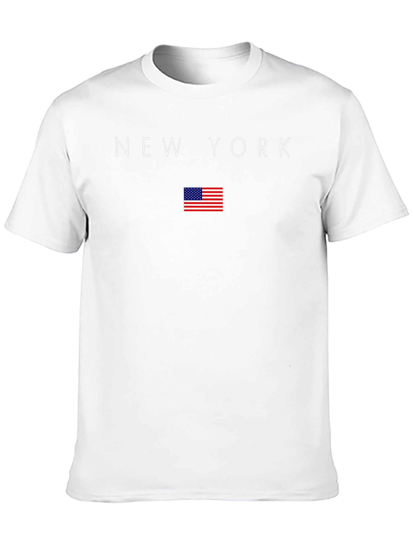 New York USA Flag Graphic Tee - Black