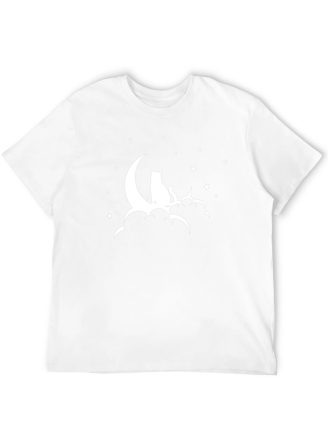 Celestial Cat T-Shirt - Moon and Stars Design