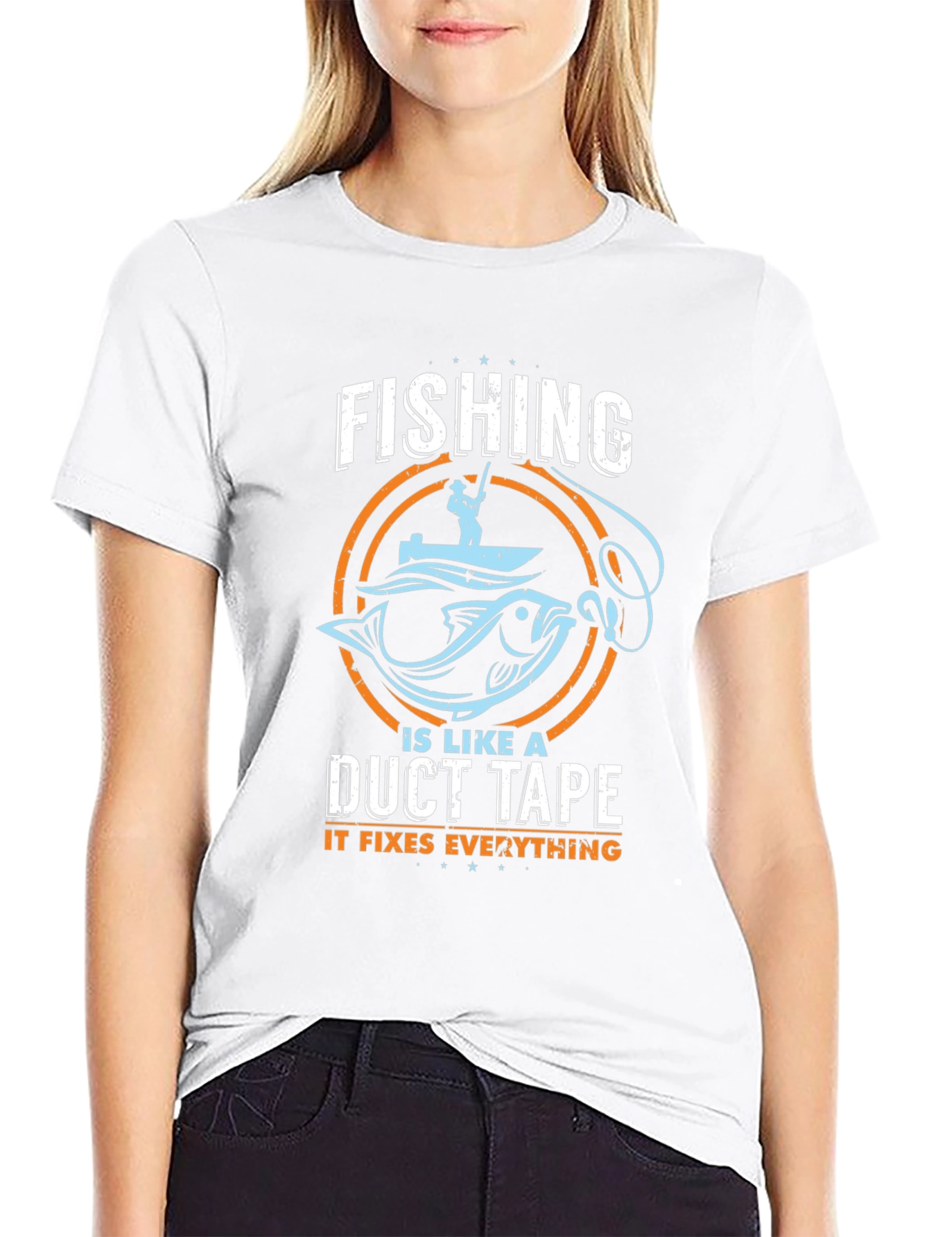 Fishing Duct Tape Fixes Everything Tee