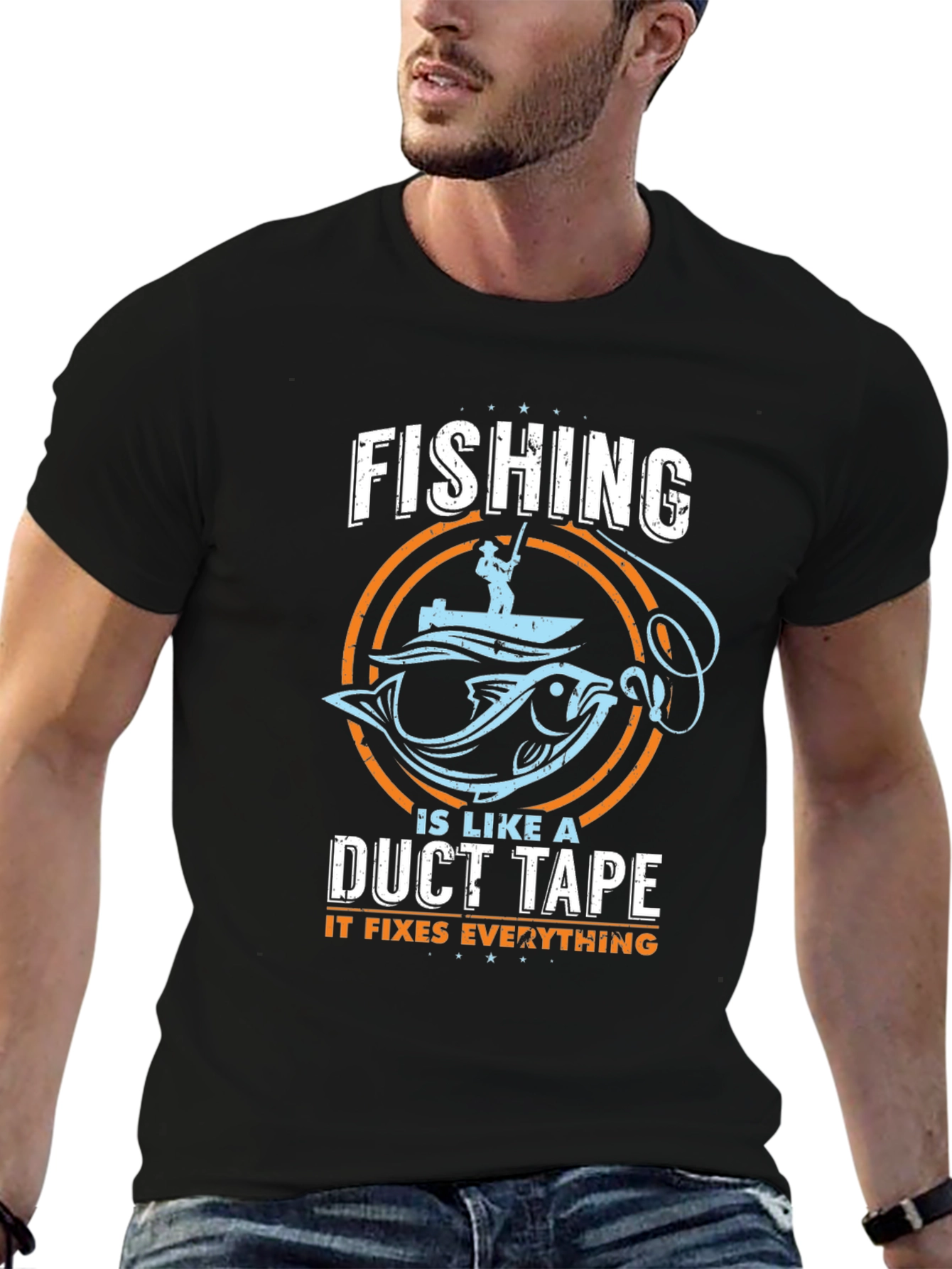 Fishing Duct Tape Fixes Everything Tee