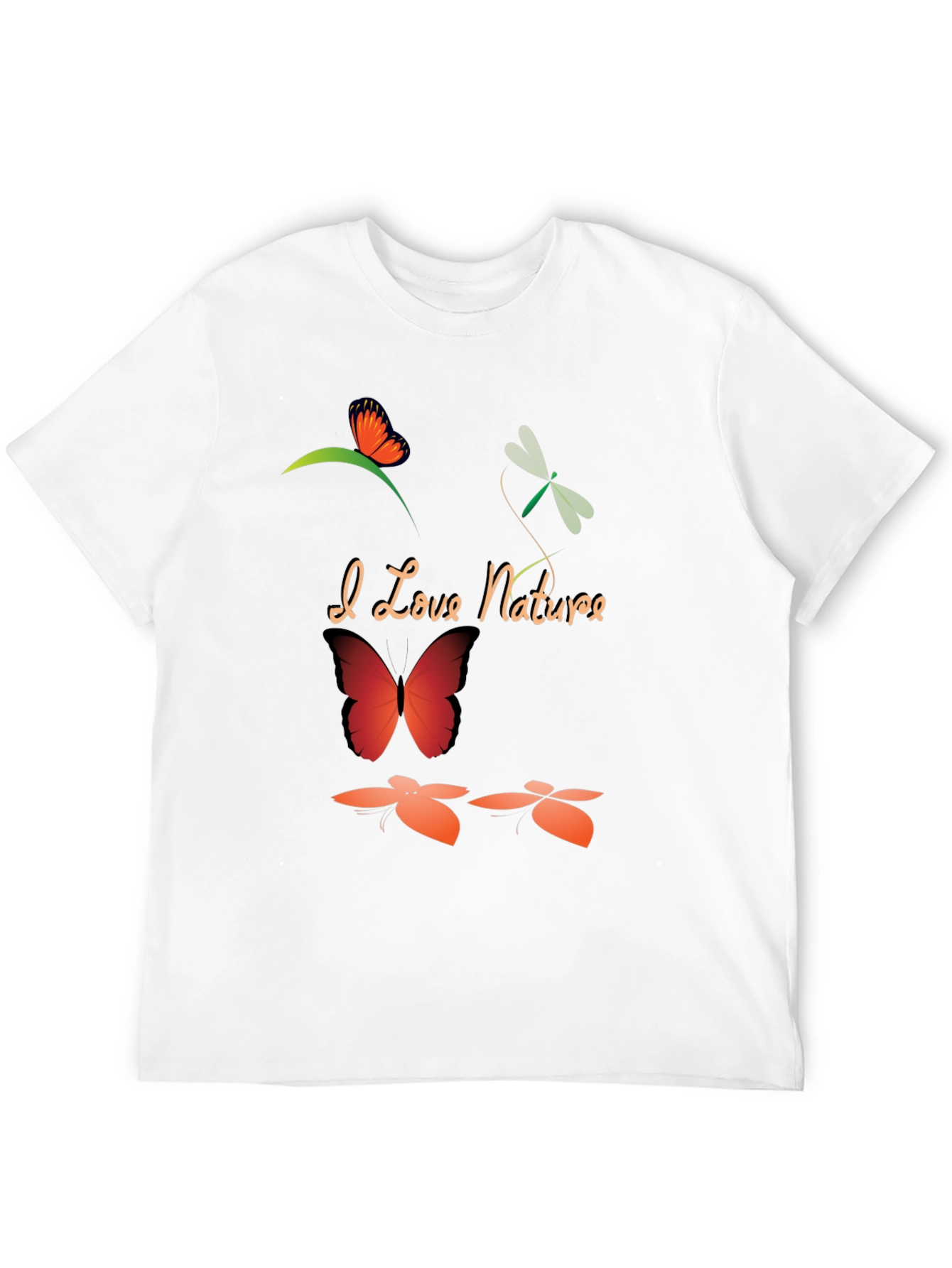 I Love Nature Black Graphic T-Shirt
