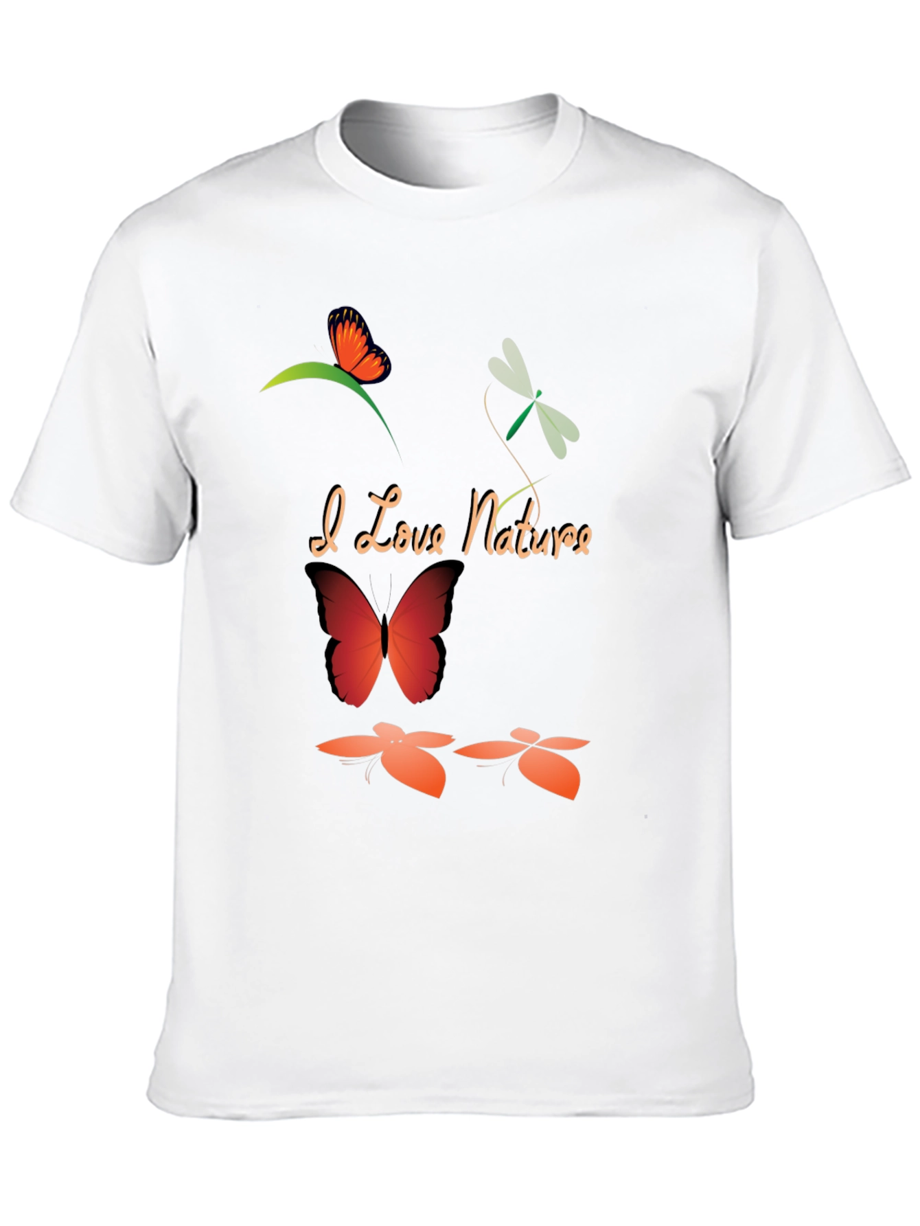 I Love Nature Black Graphic T-Shirt