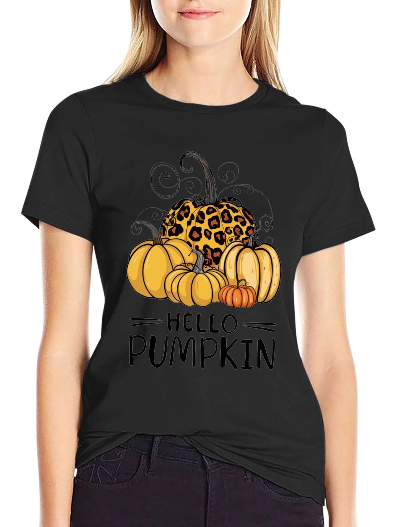 Hello Pumpkin Leopard Print T-Shirt