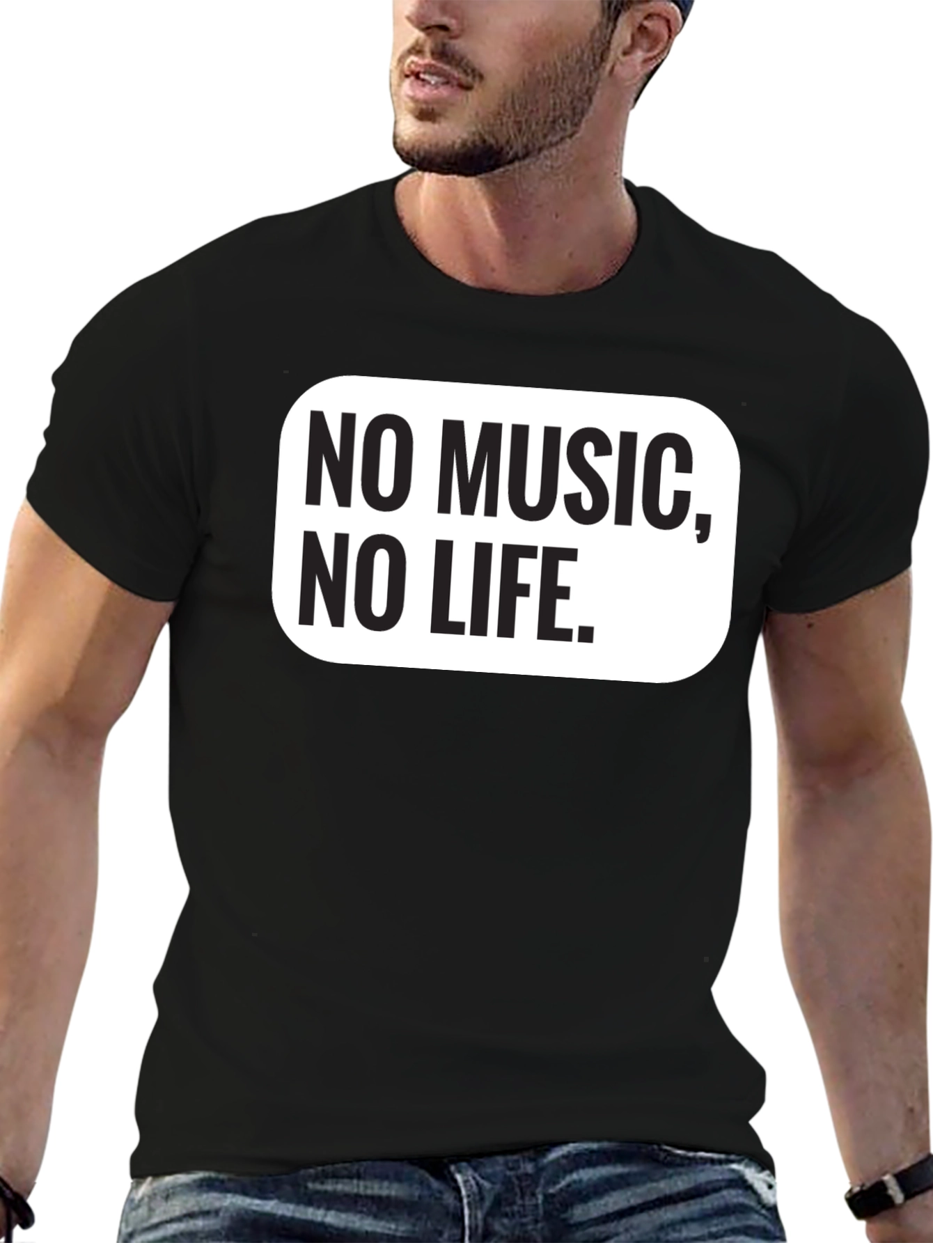 No Music No Life Black Graphic Tee