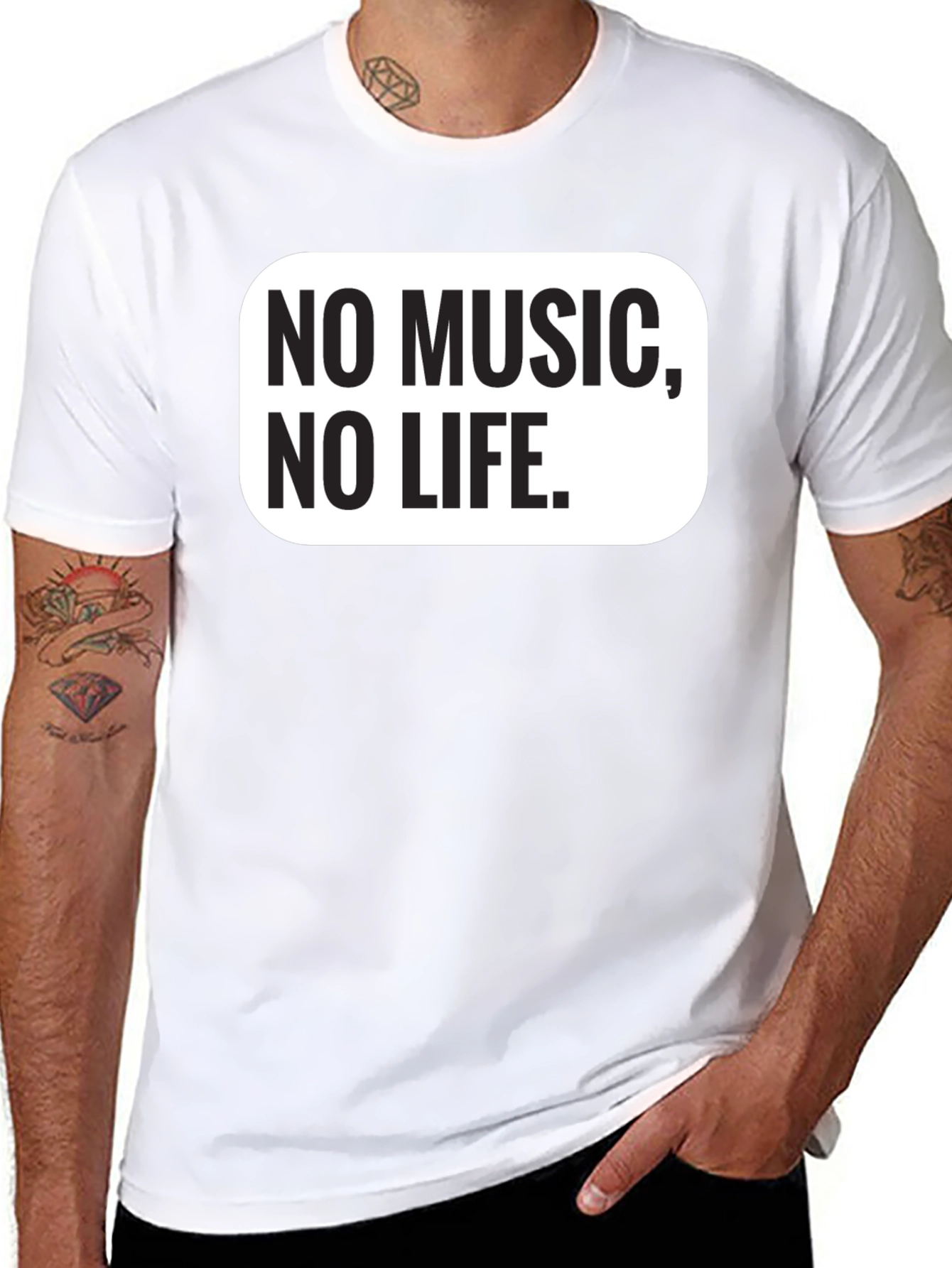 No Music No Life Black Graphic Tee