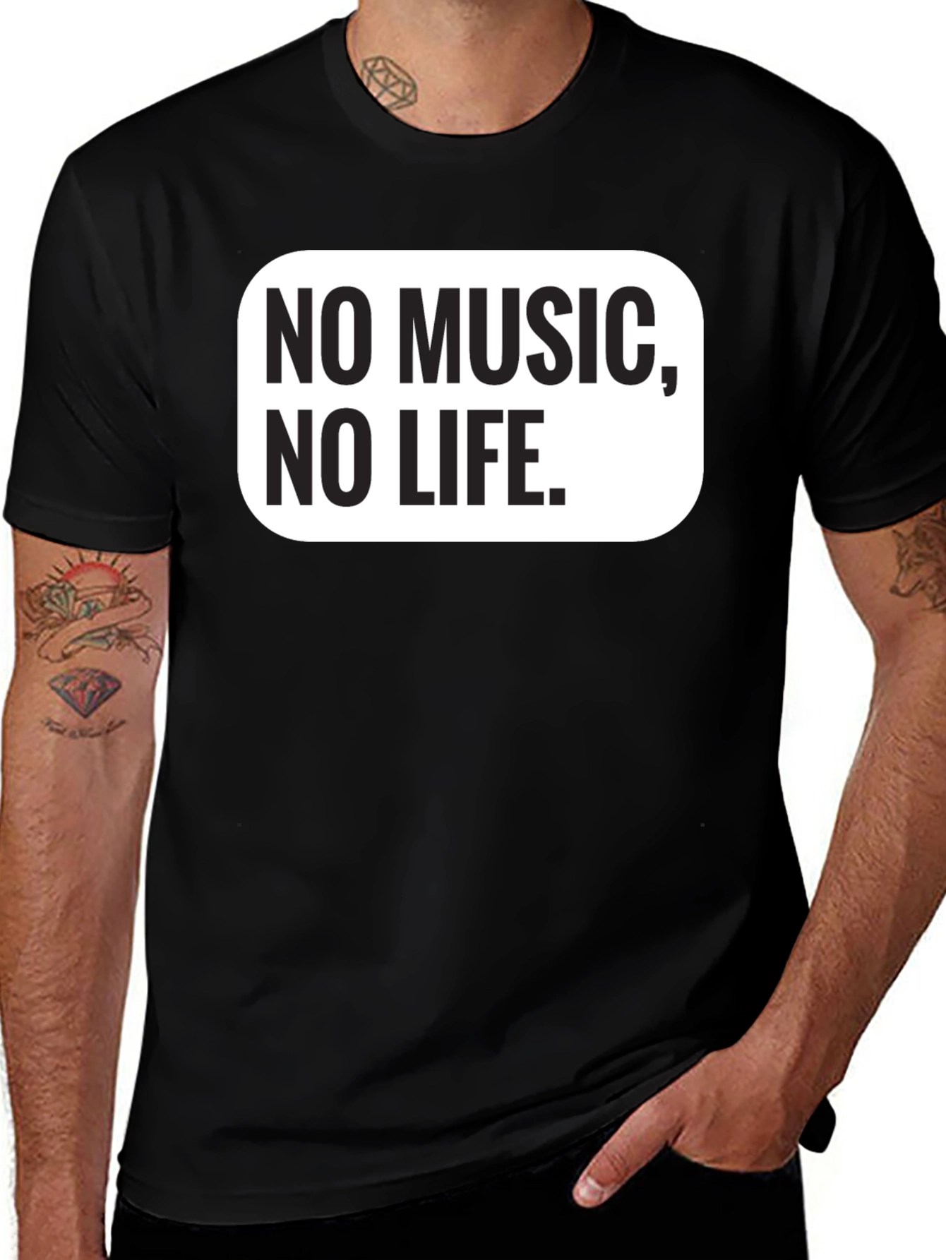 No Music No Life Black Graphic Tee