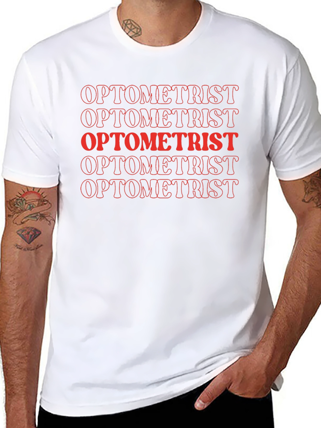 Optometrist Bold Text Graphic T-Shirt