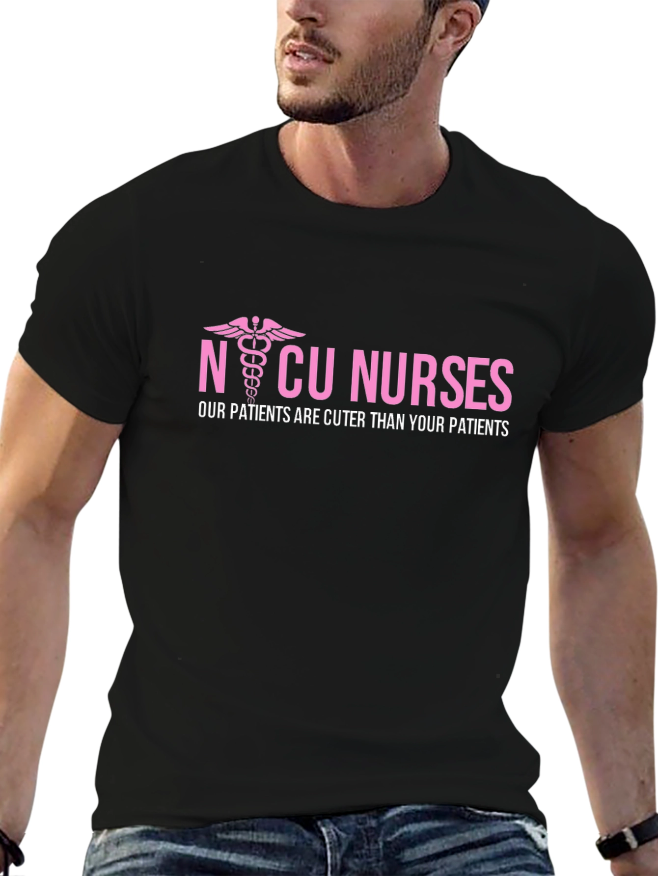 NICU Nurses: Cuter Patients Black Tee