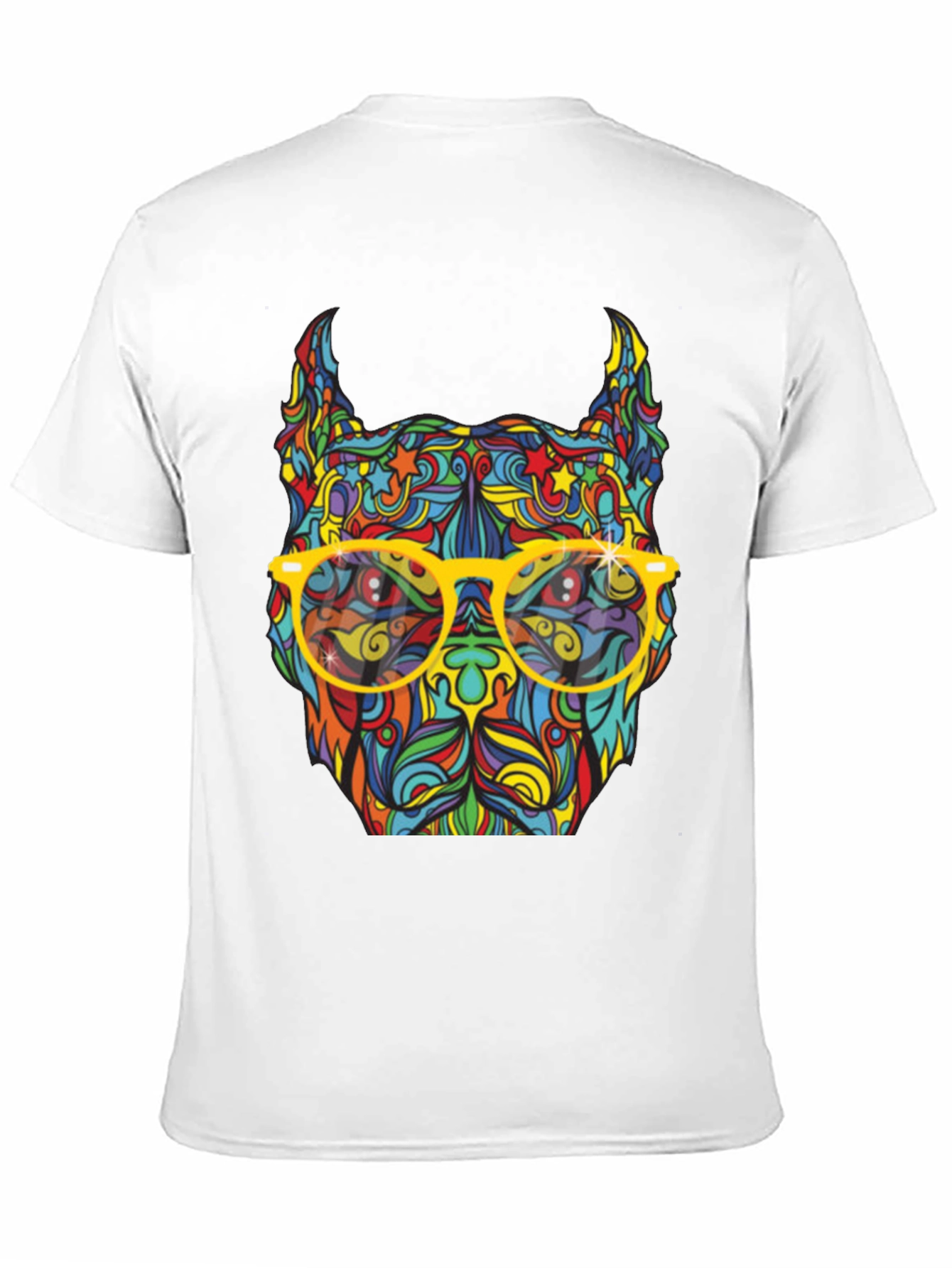 Colorful Pitbull Graphic T-Shirt