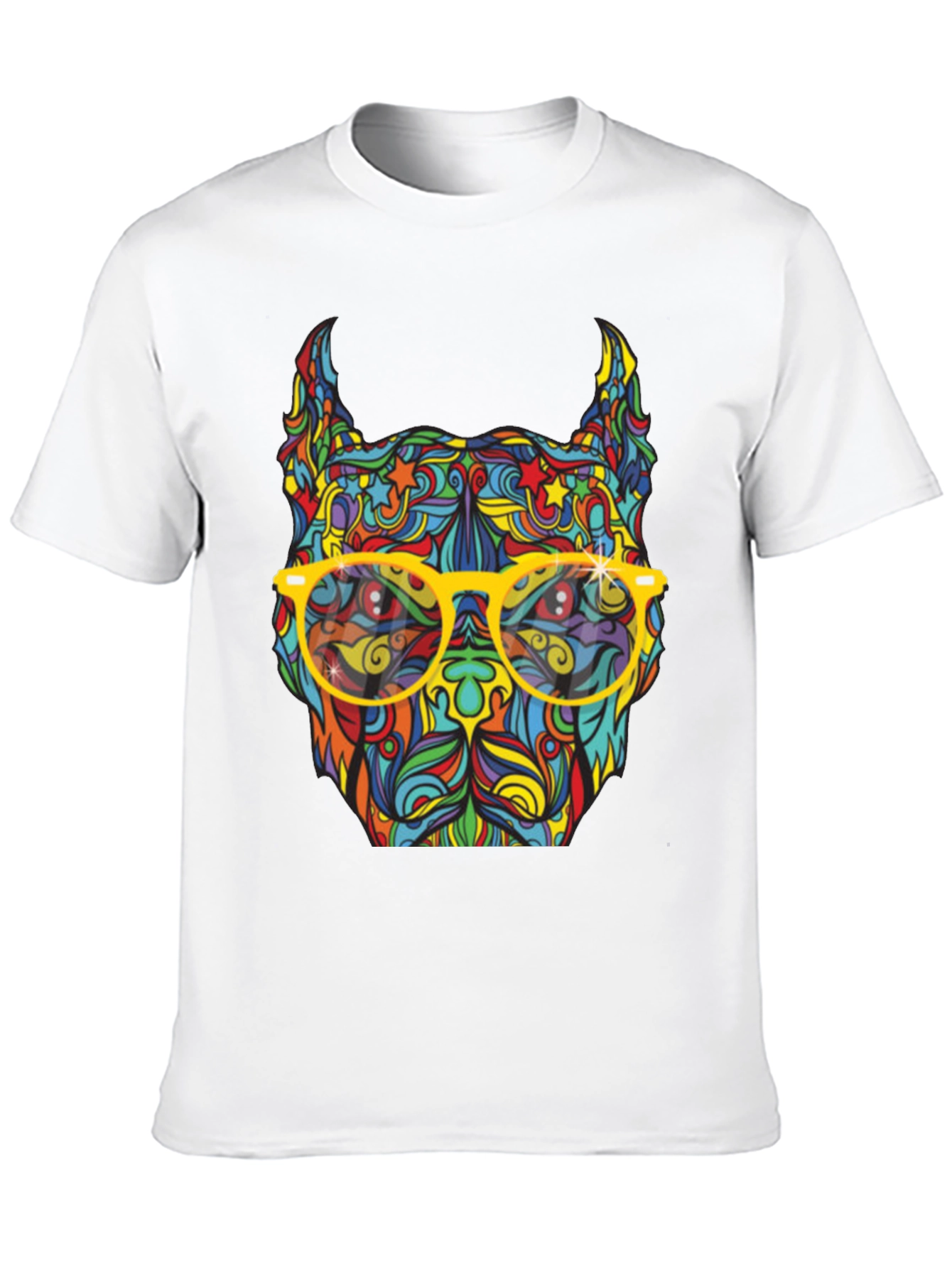 Colorful Pitbull Graphic T-Shirt