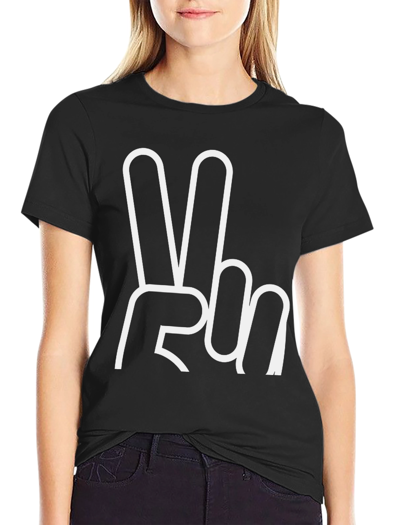 Peace Sign Graphic Tee - Classic Black T-Shirt