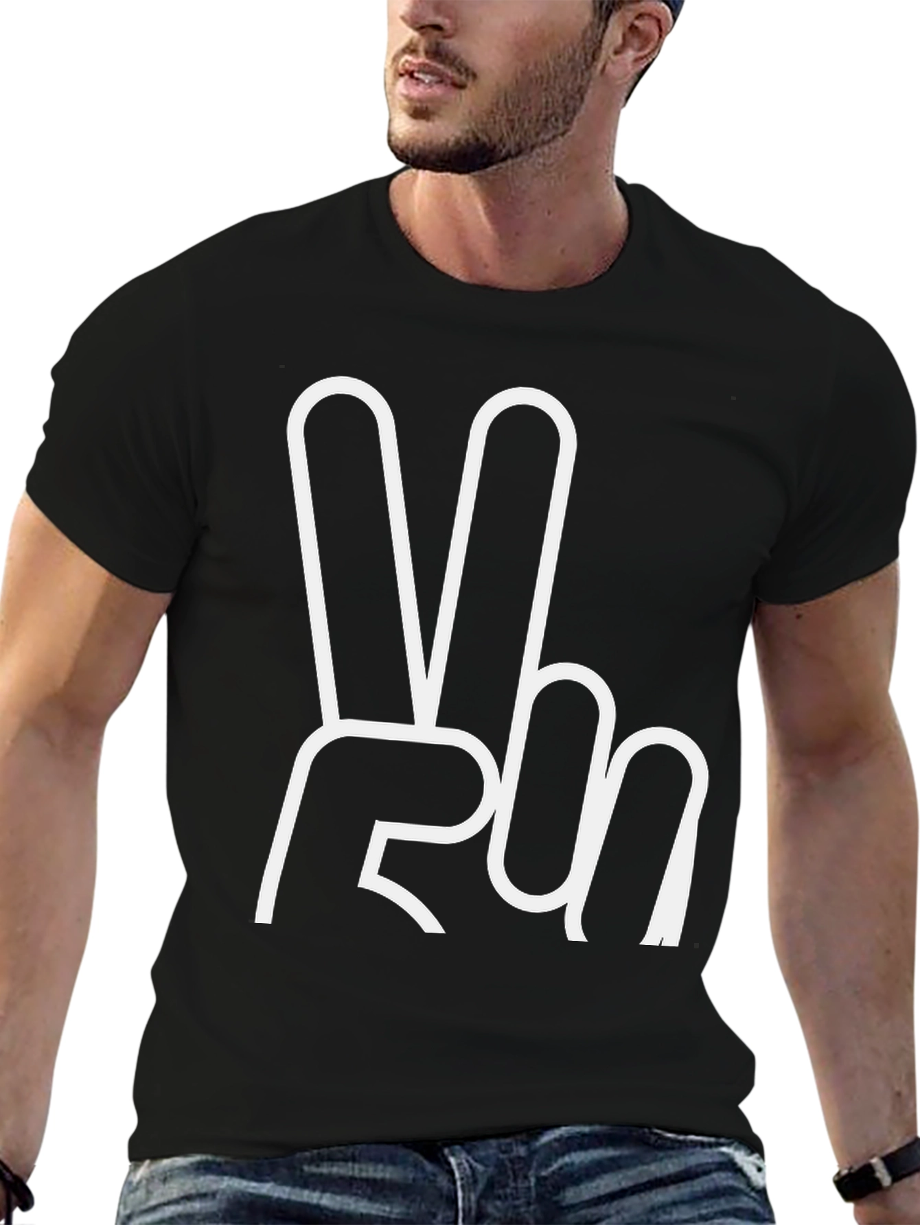 Peace Sign Graphic Tee - Classic Black T-Shirt