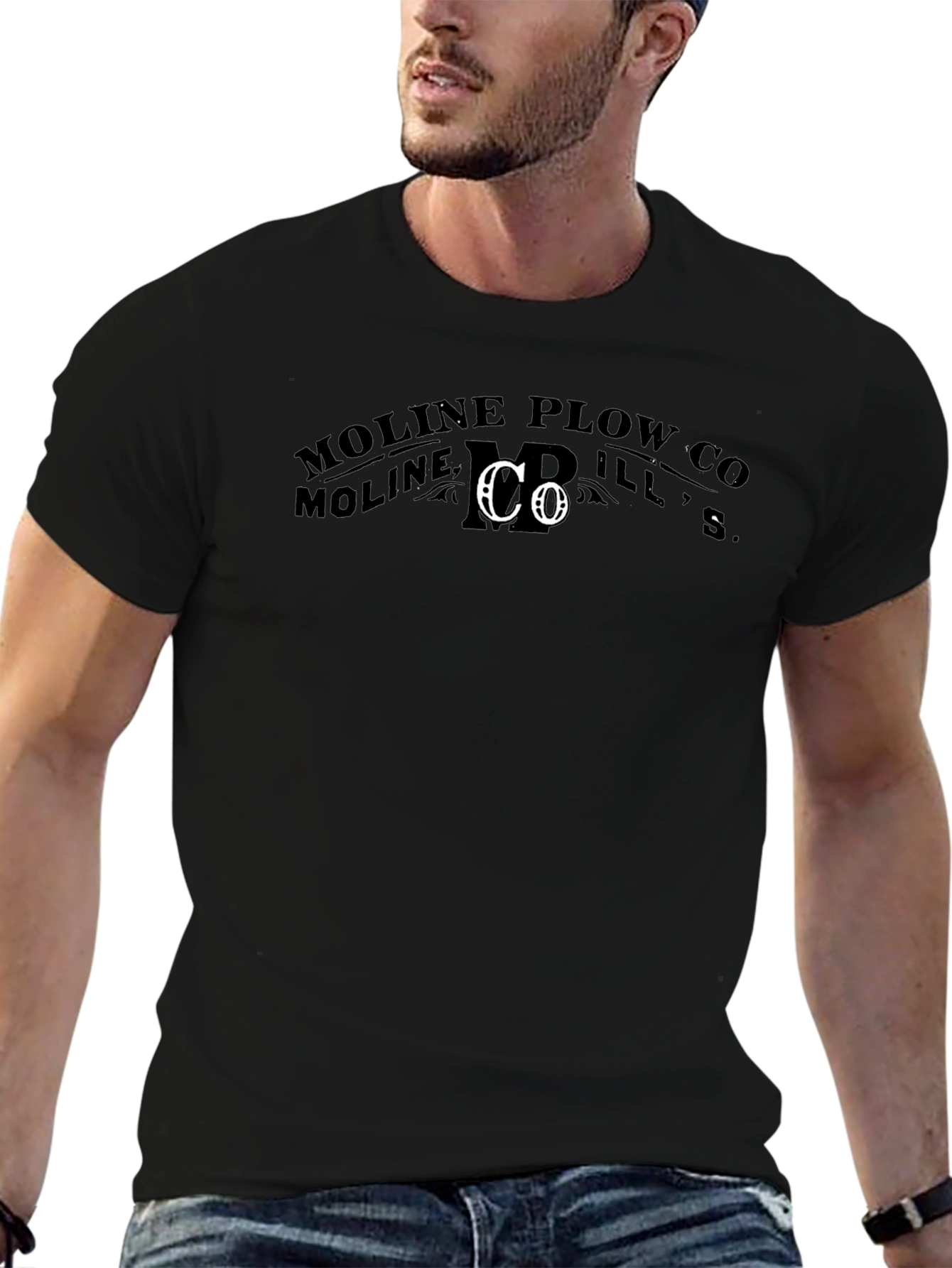 Moline Plow Co. Black Graphic T-Shirt