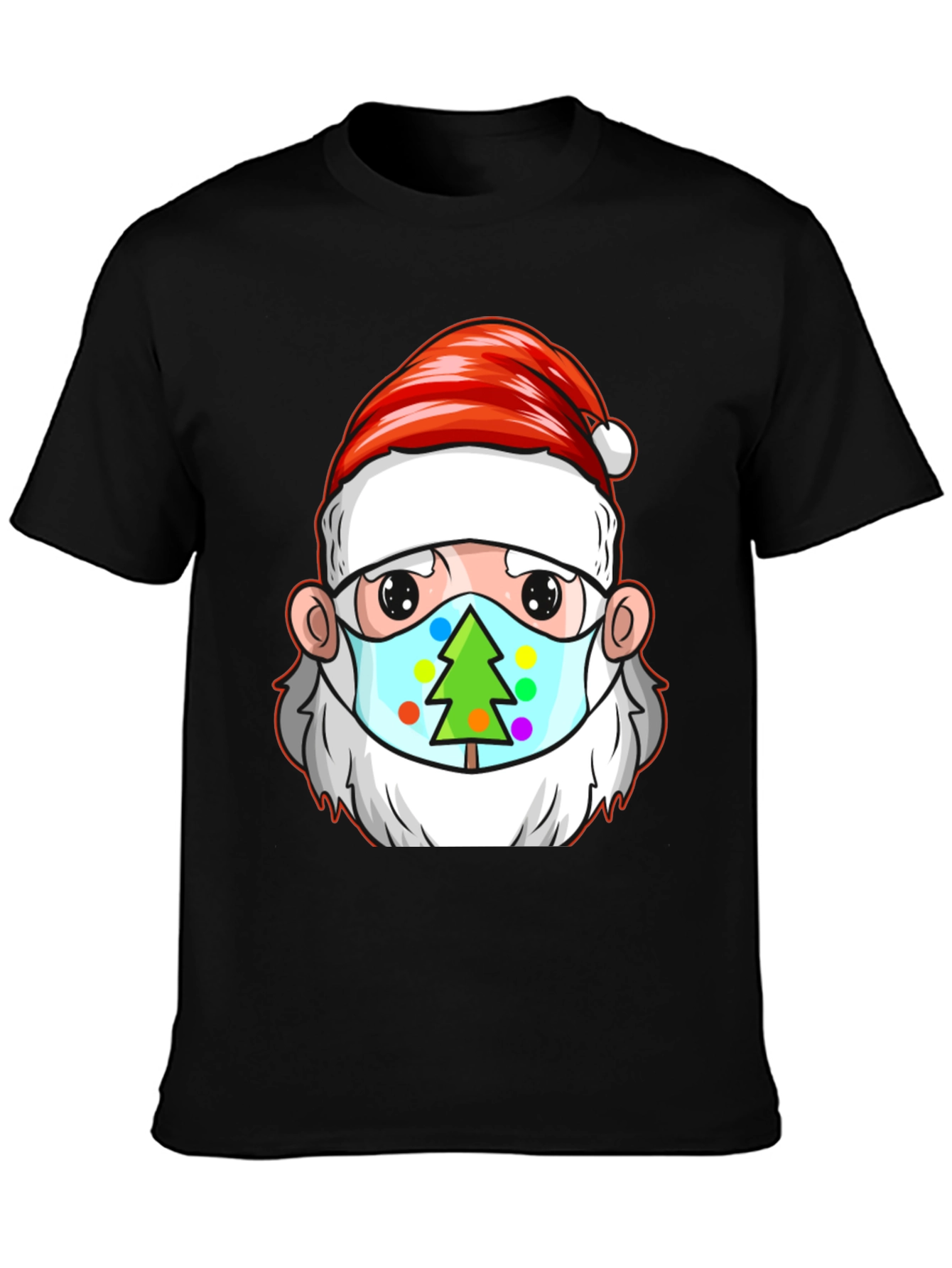 Santa Masked Christmas Tree T-Shirt