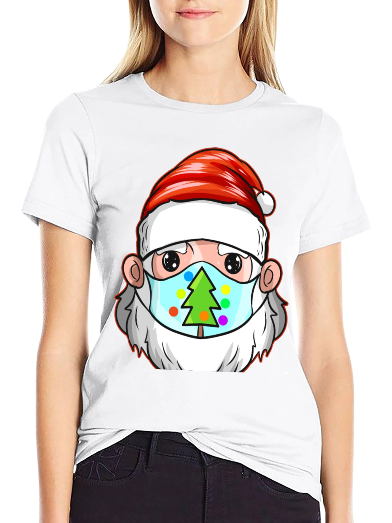 Santa Masked Christmas Tree T-Shirt