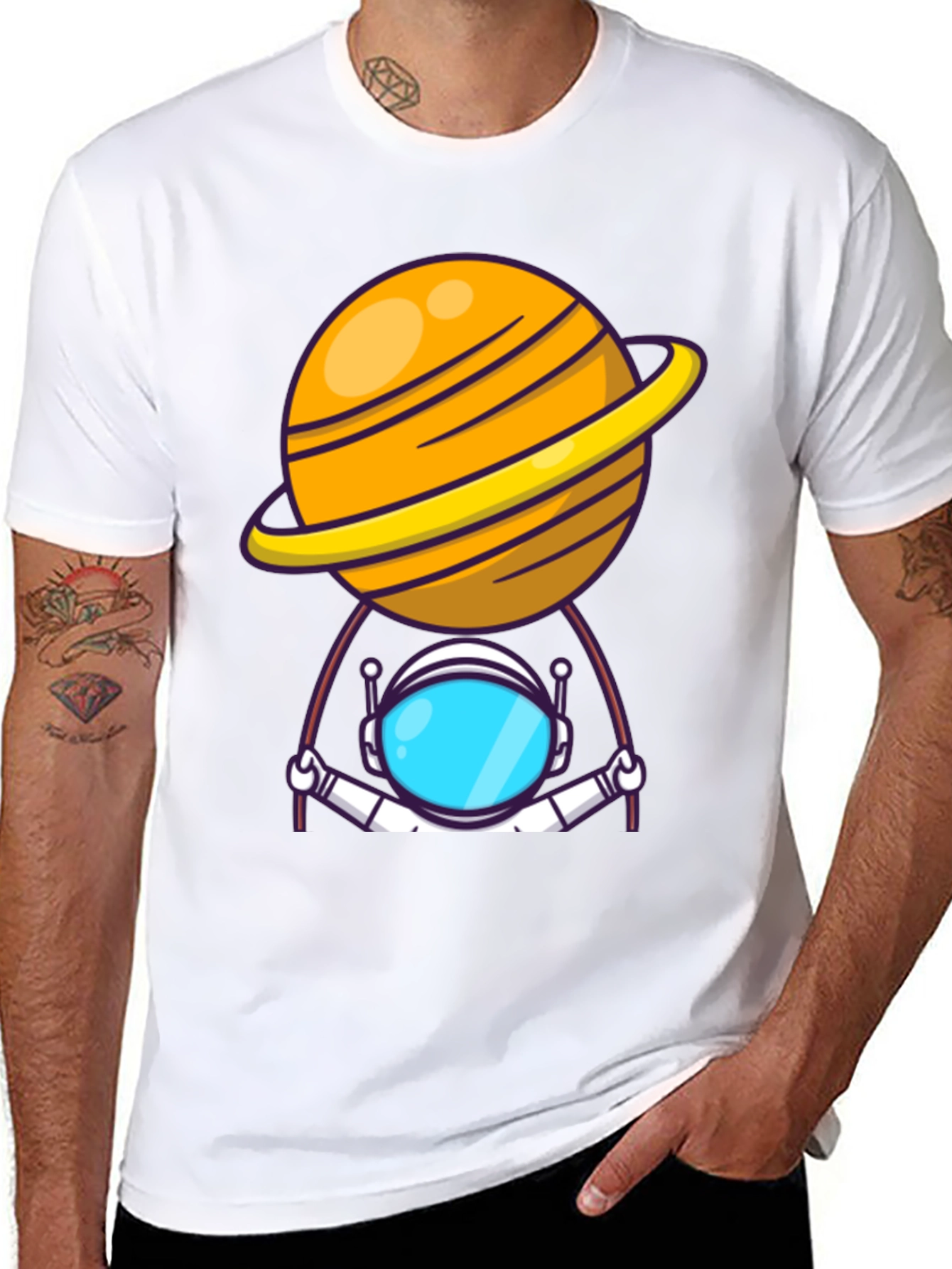 Astronaut Planet T-Shirt - Outer Space Graphic Tee
