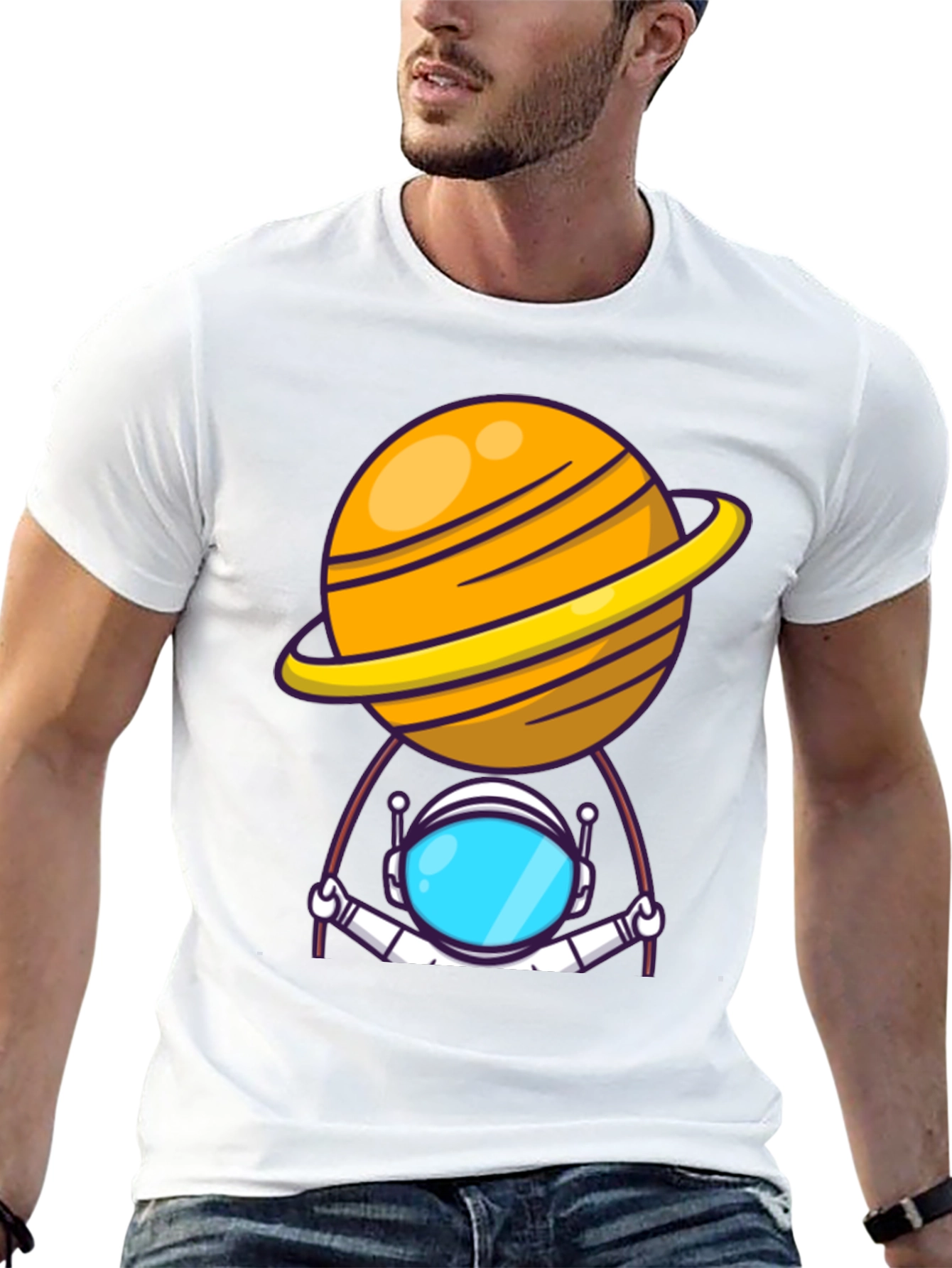 Astronaut Planet T-Shirt - Outer Space Graphic Tee