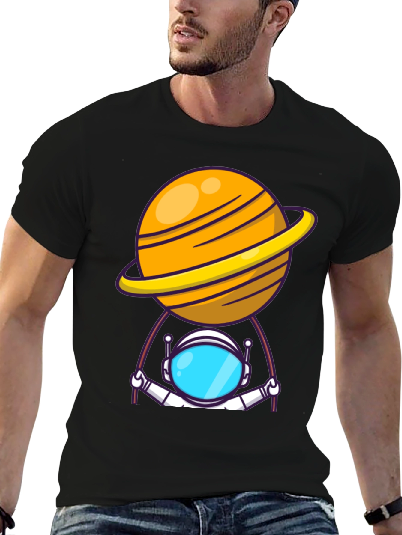 Astronaut Planet T-Shirt - Outer Space Graphic Tee