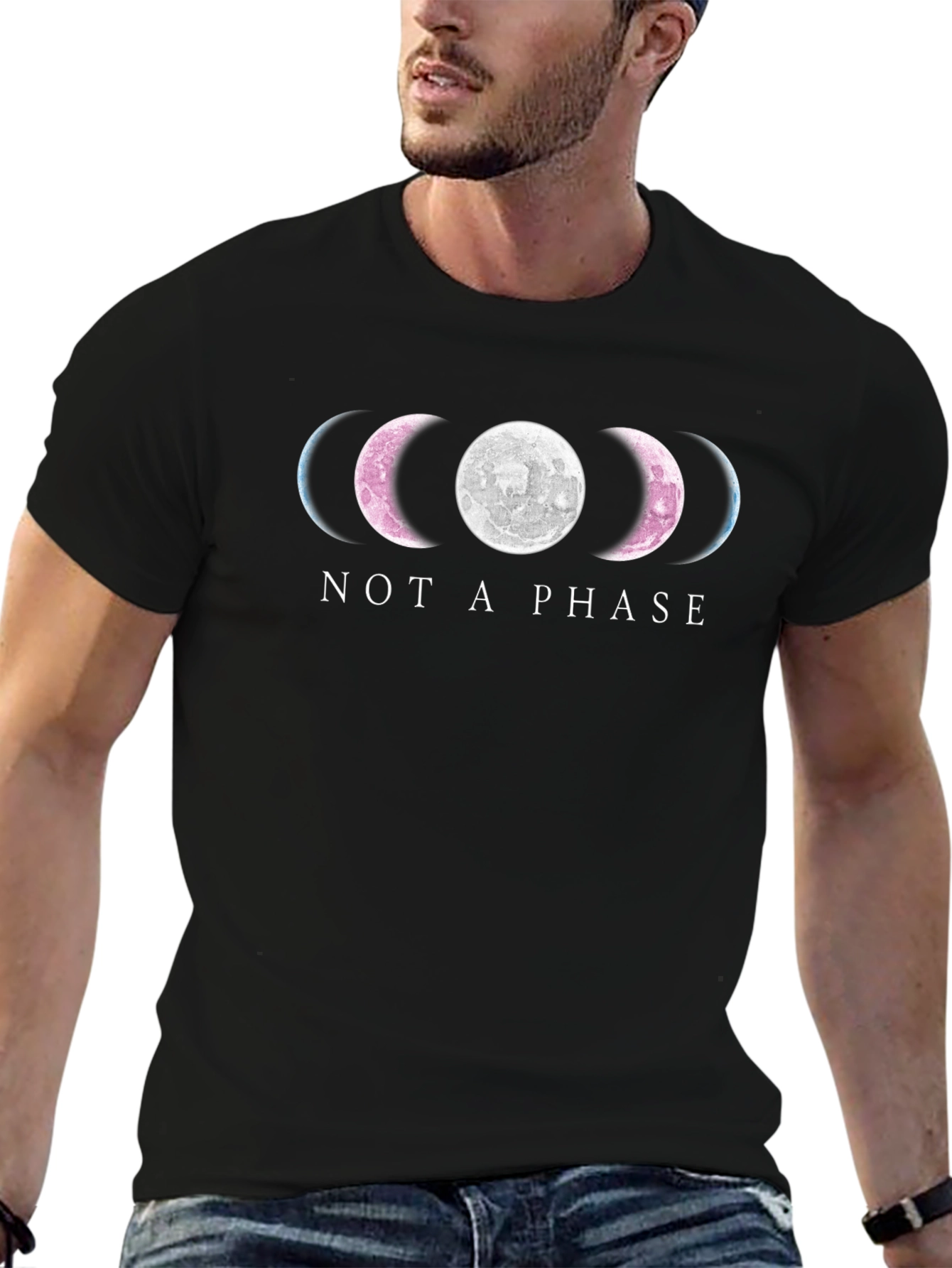 Not a Phase Moon Phases Black T-Shirt
