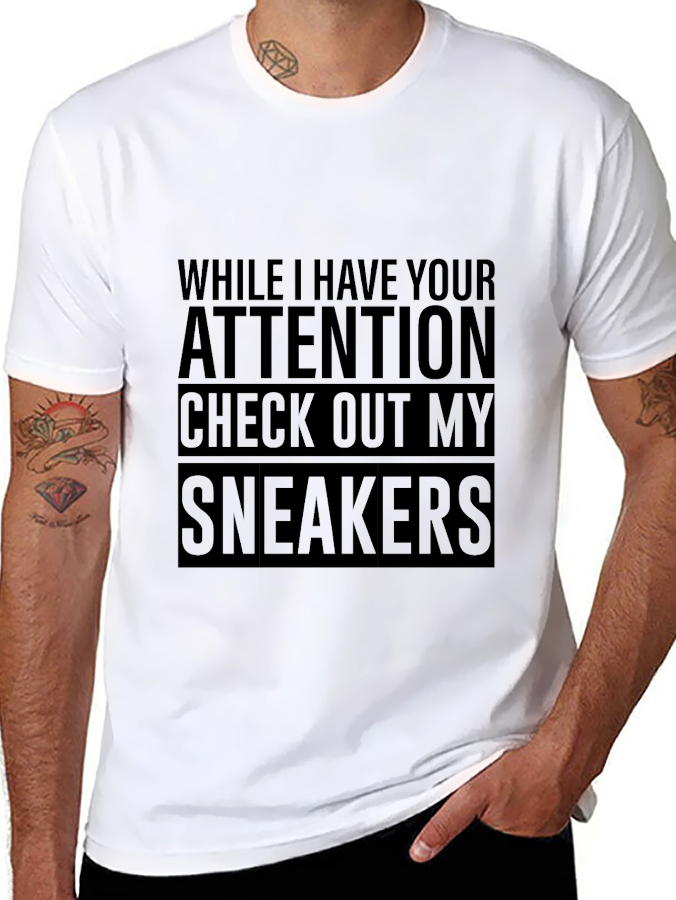 Attention Check Out My Sneakers Graphic T-Shirt