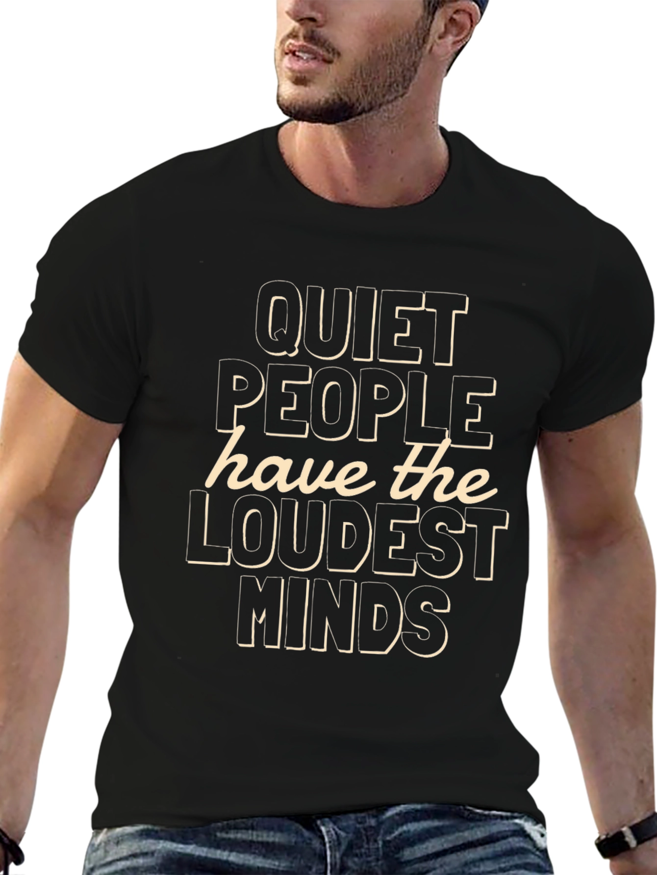 Quiet People Loudest Minds Graphic Tee - Black