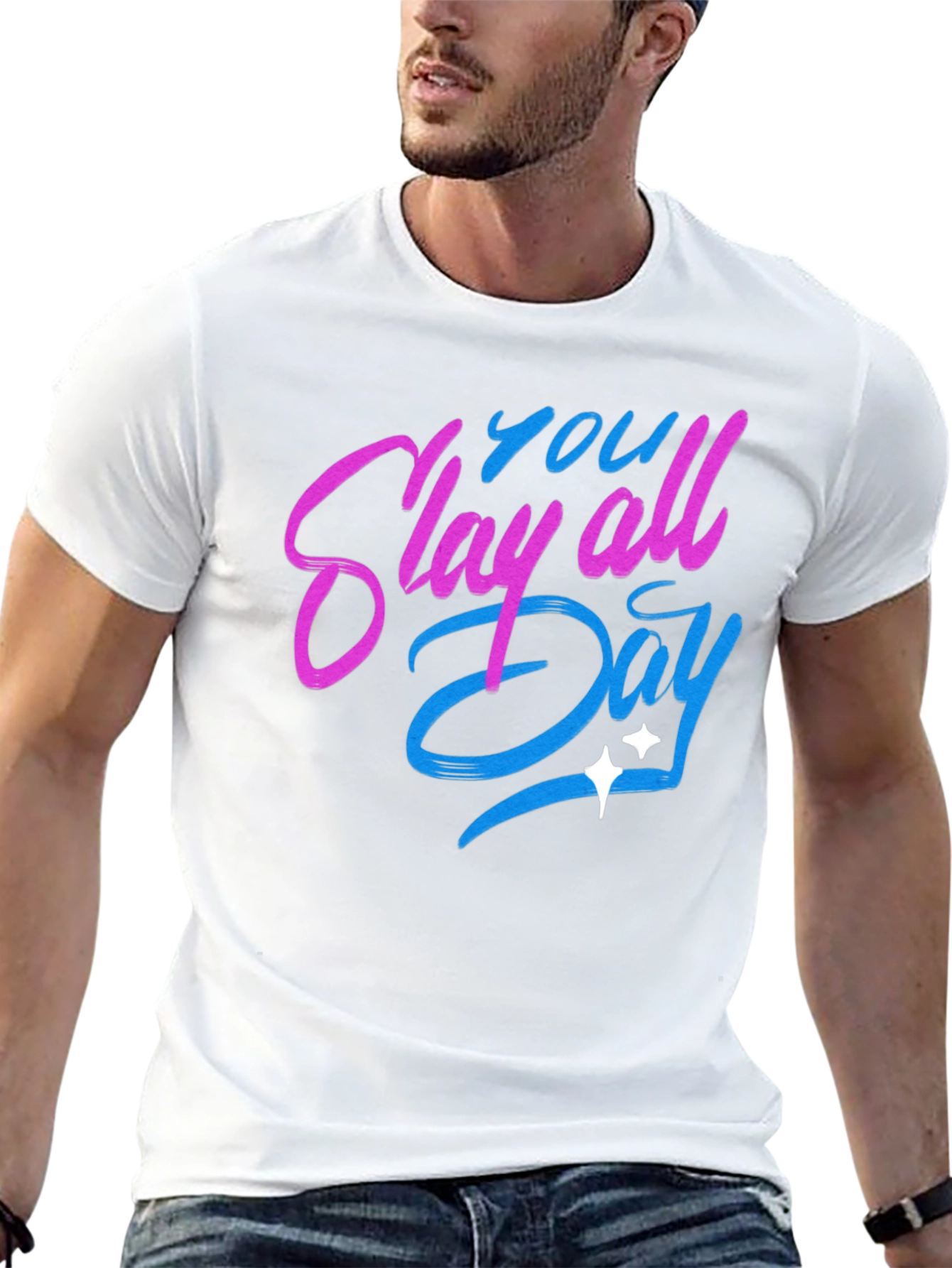 Slay All Day Graphic T-Shirt - Trendy Casual Tee