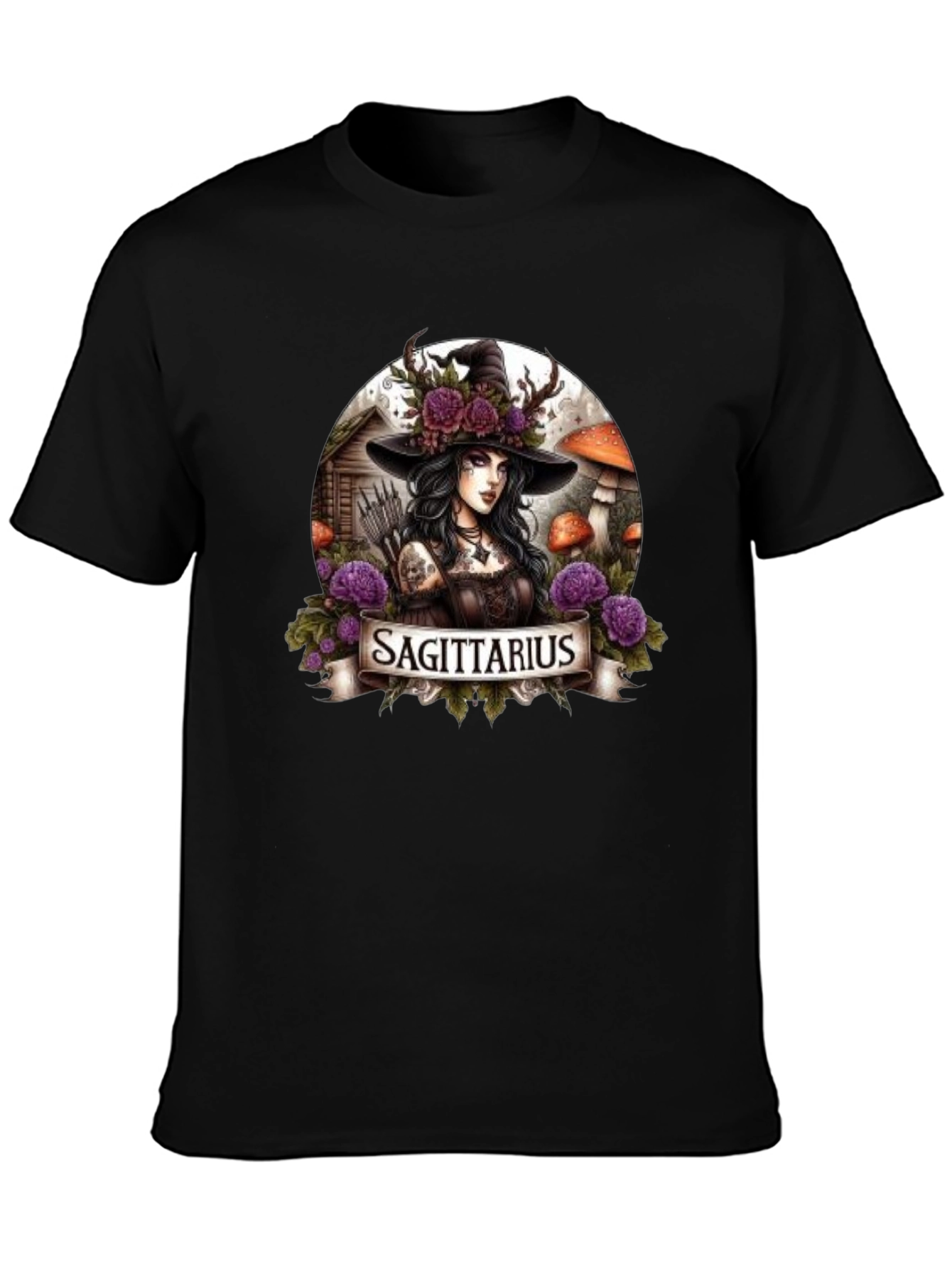 Sagittarius Witch T-Shirt - Zodiac Graphic Tee