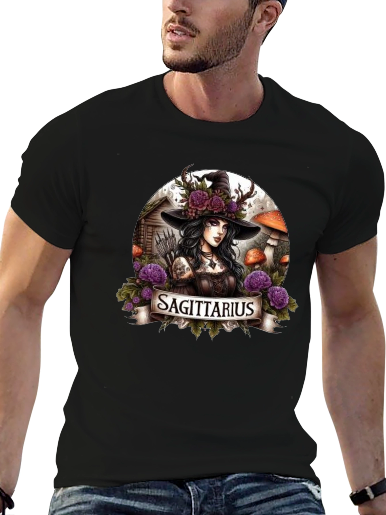 Sagittarius Witch T-Shirt - Zodiac Graphic Tee