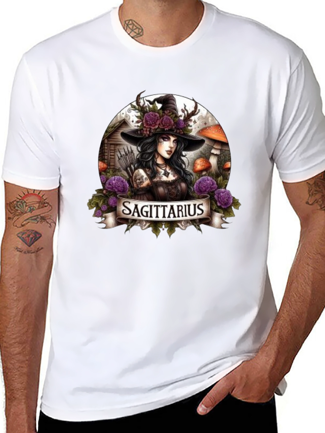 Sagittarius Witch T-Shirt - Zodiac Graphic Tee