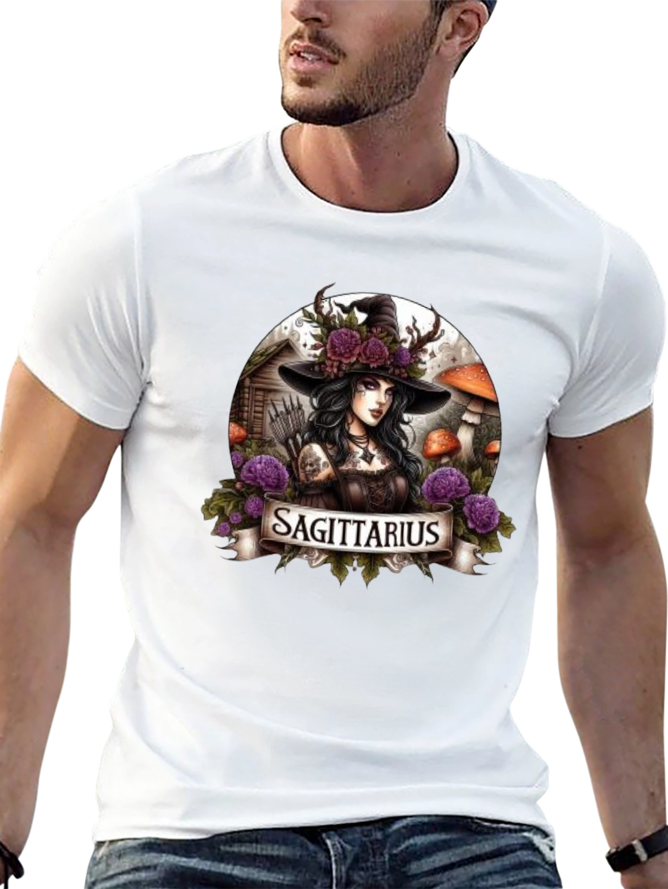 Sagittarius Witch T-Shirt - Zodiac Graphic Tee