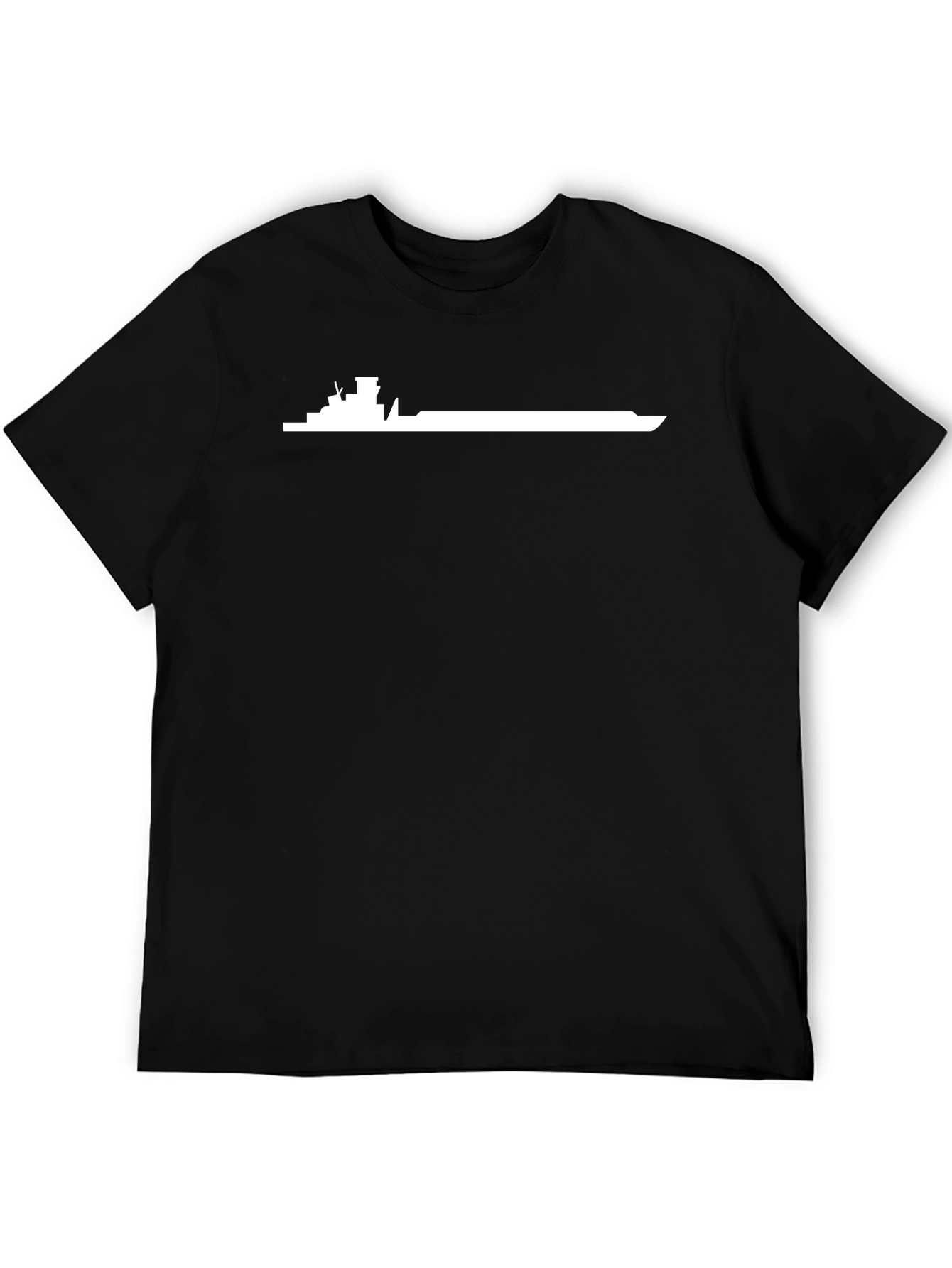 Navy Ship Silhouette Black T-Shirt