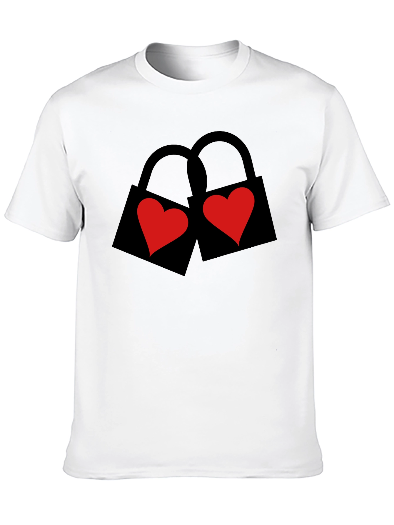 Heart Lock Black T-Shirt - Love Locks