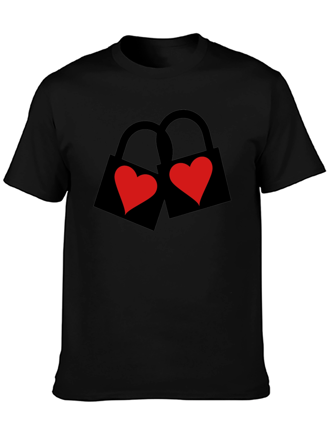 Heart Lock Black T-Shirt - Love Locks