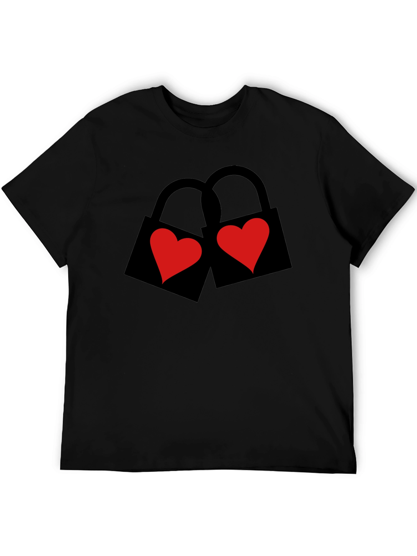 Heart Lock Black T-Shirt - Love Locks