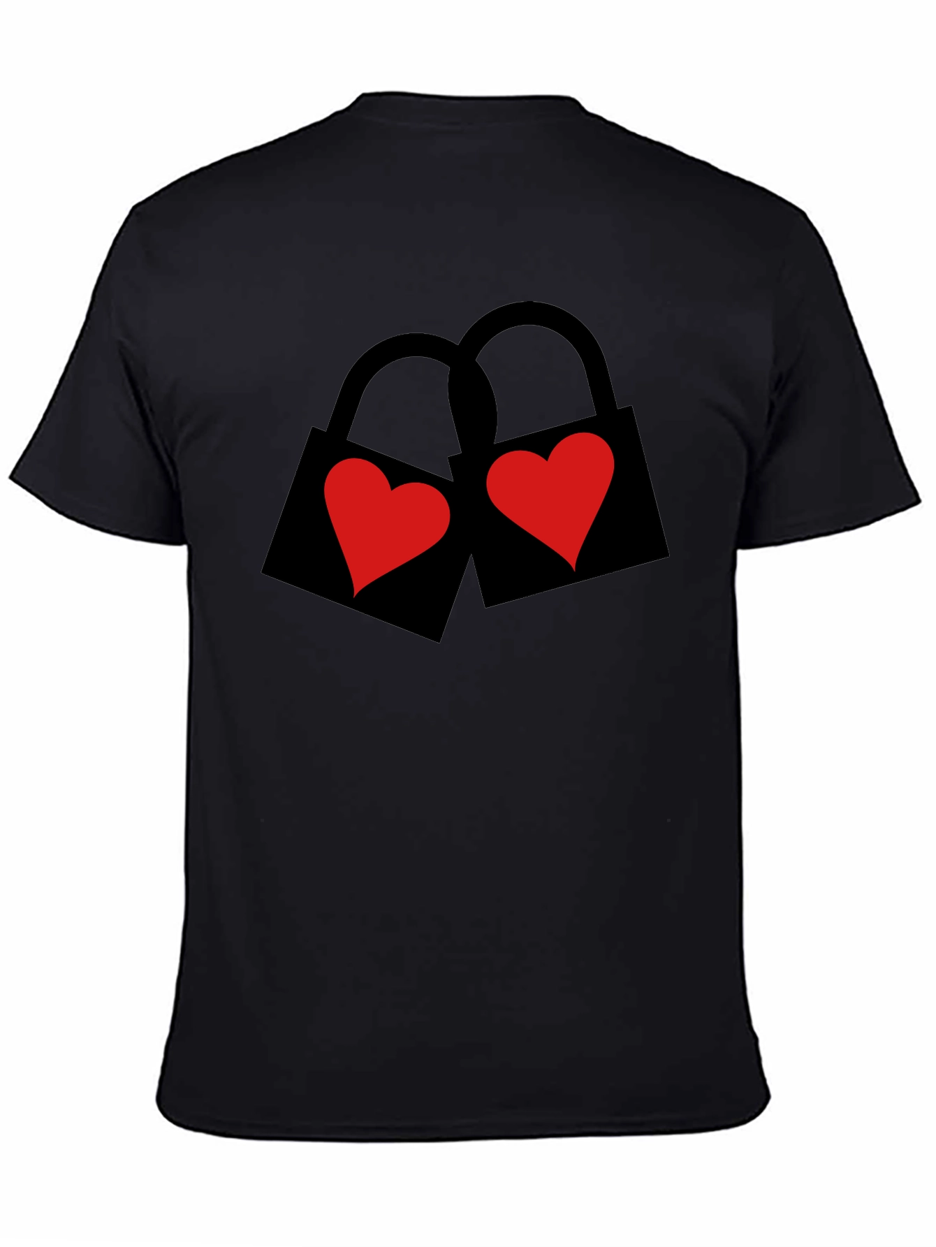 Heart Lock Black T-Shirt - Love Locks