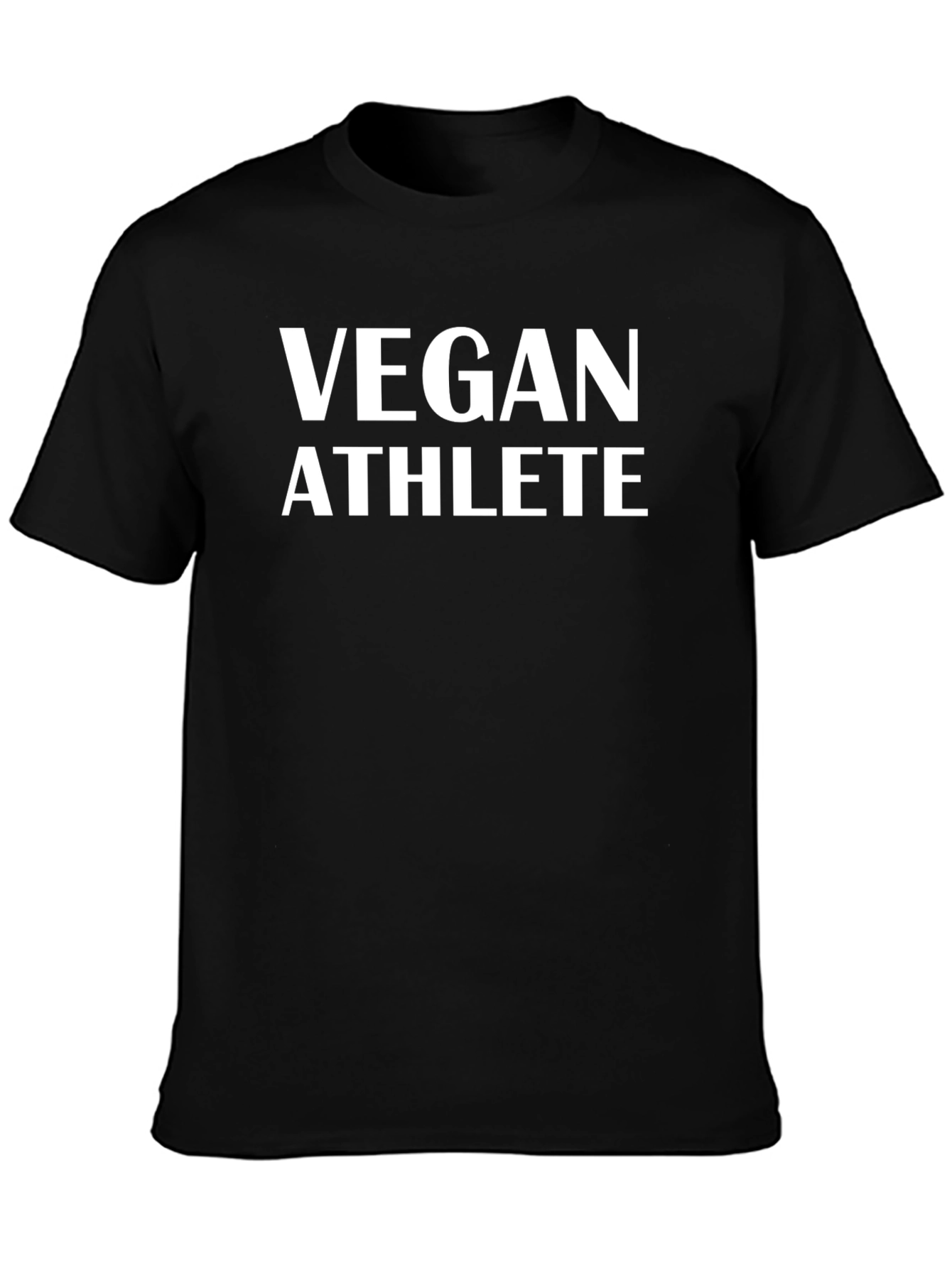 Vegan Athlete T-Shirt - Black Crew Neck