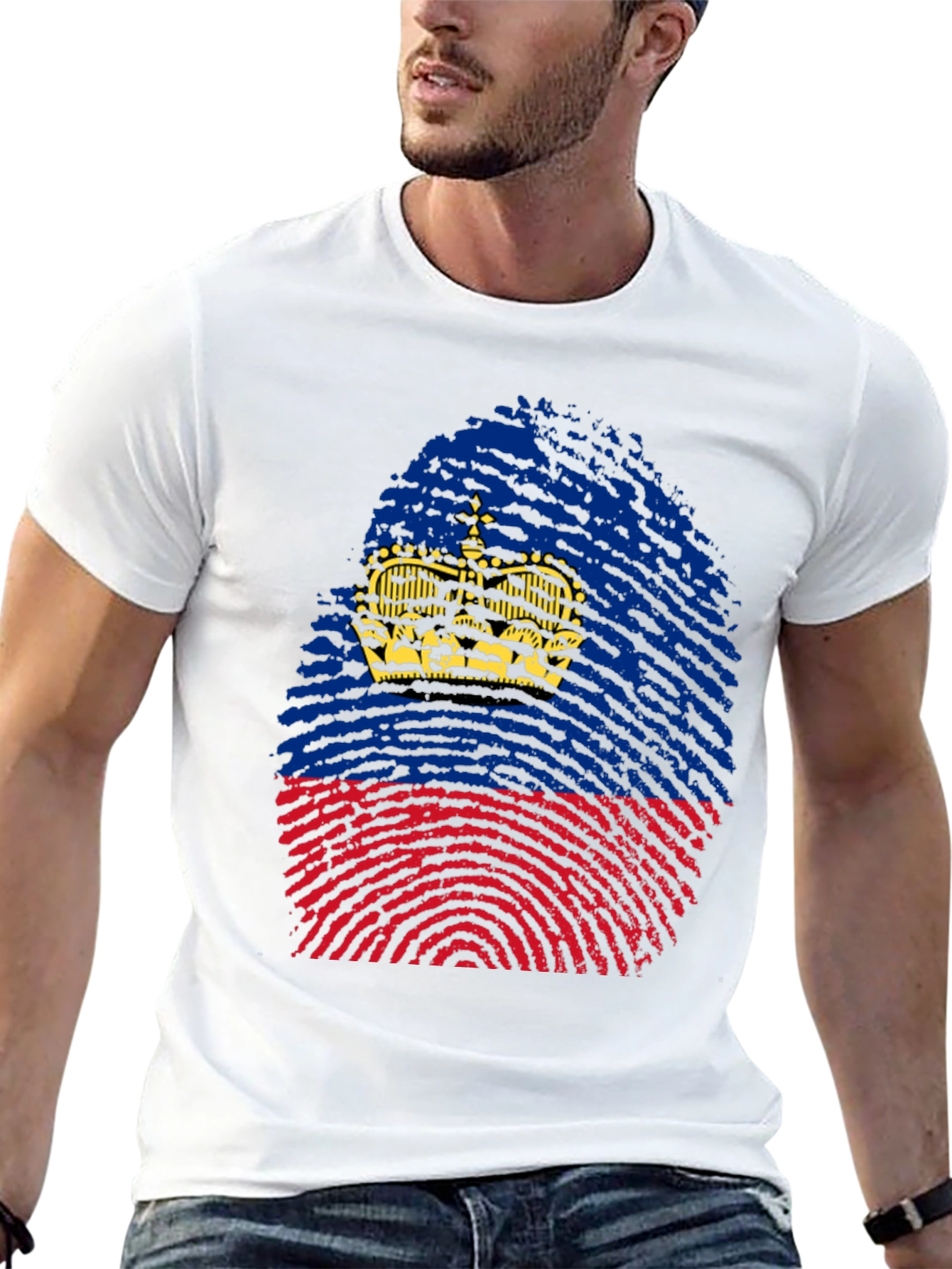 Liechtenstein Fingerprint Flag T-Shirt
