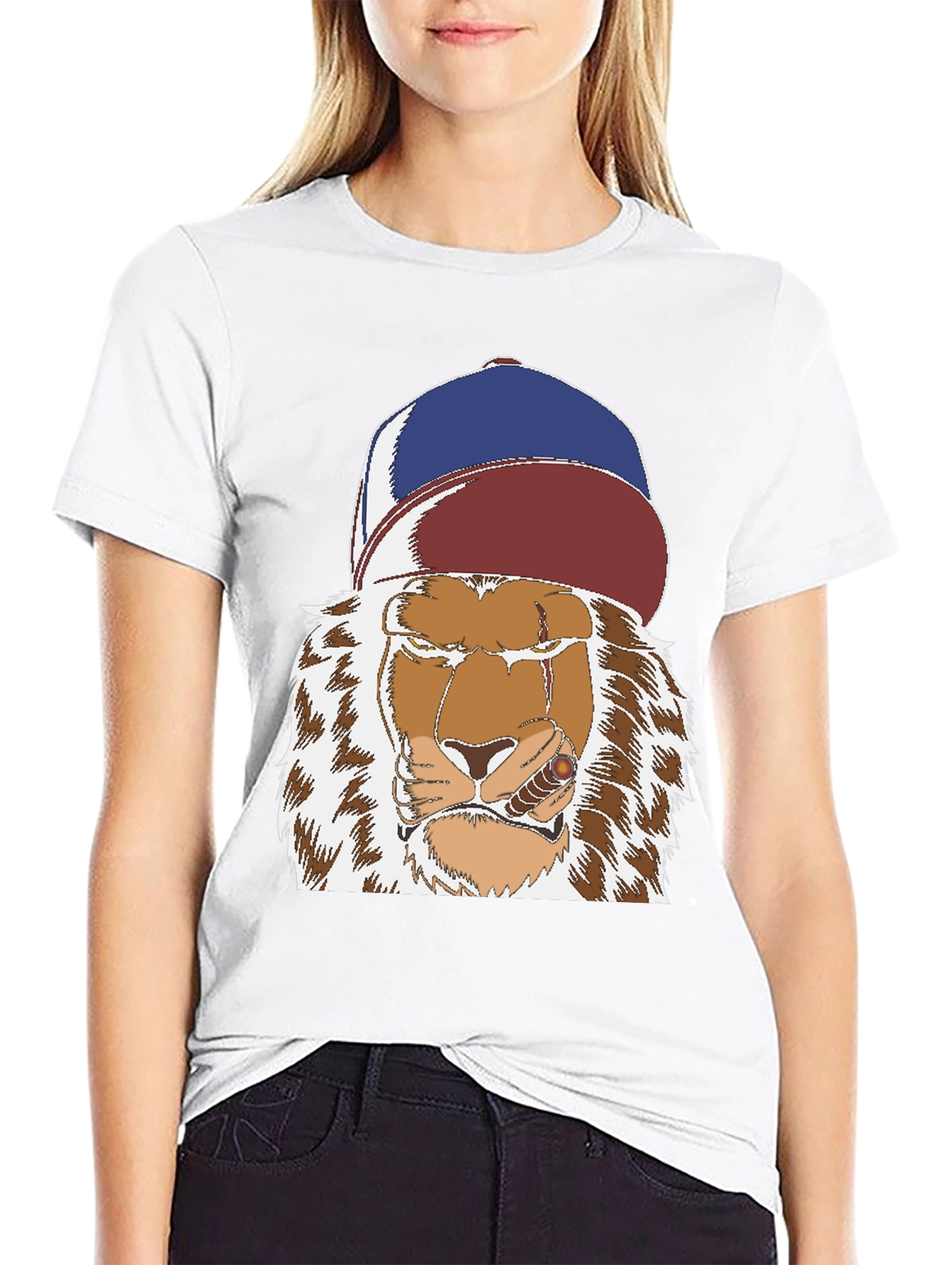 Lion with Cigar Graphic Tee - Streetwear Style
