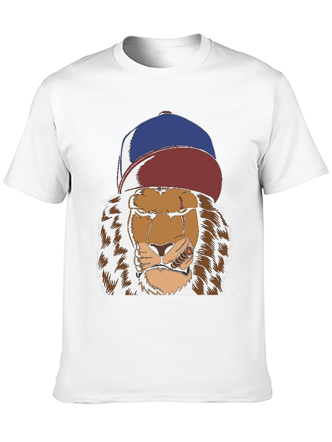 Lion with Cigar Graphic Tee - Streetwear Style