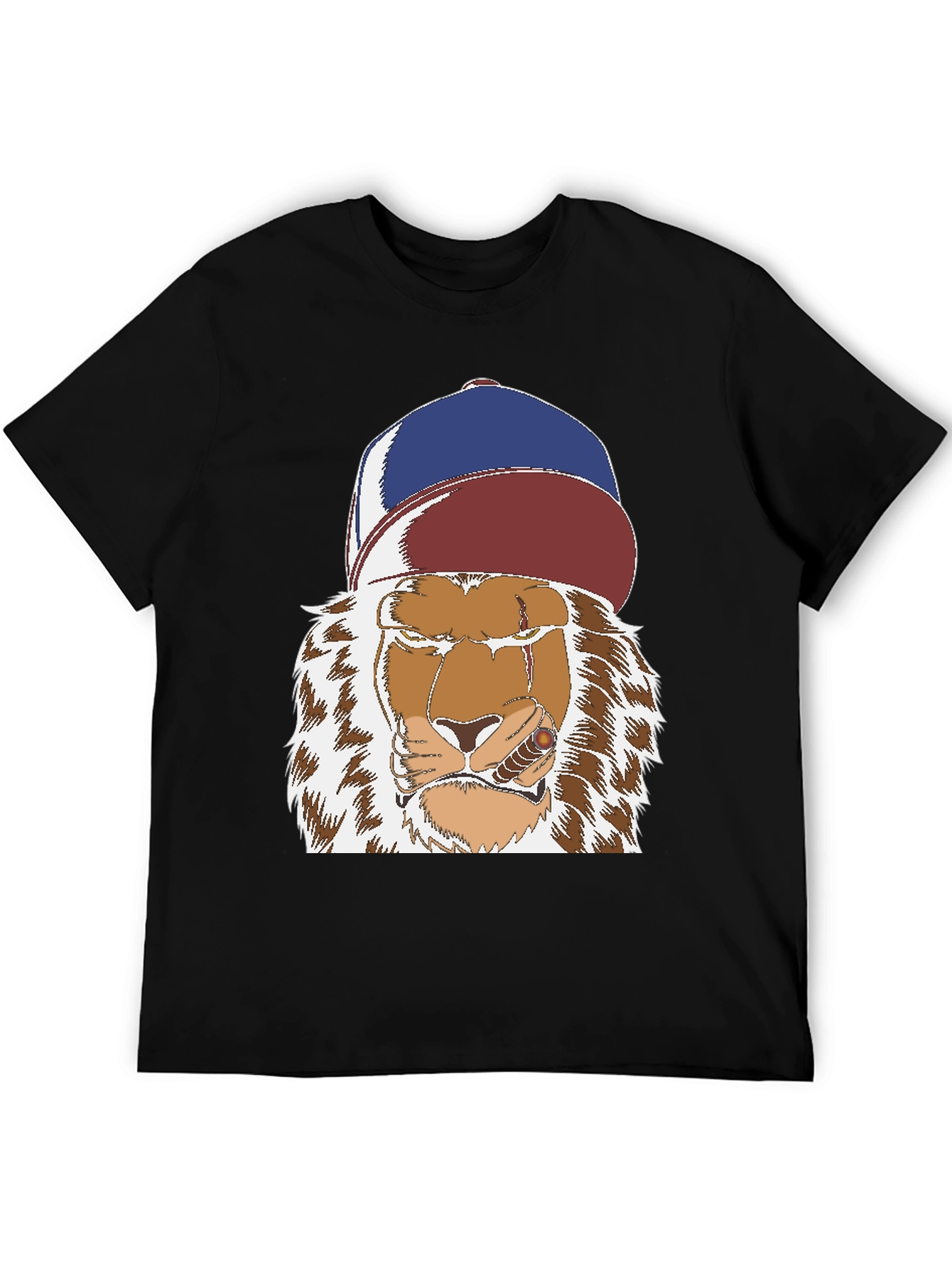 Lion with Cigar Graphic Tee - Streetwear Style