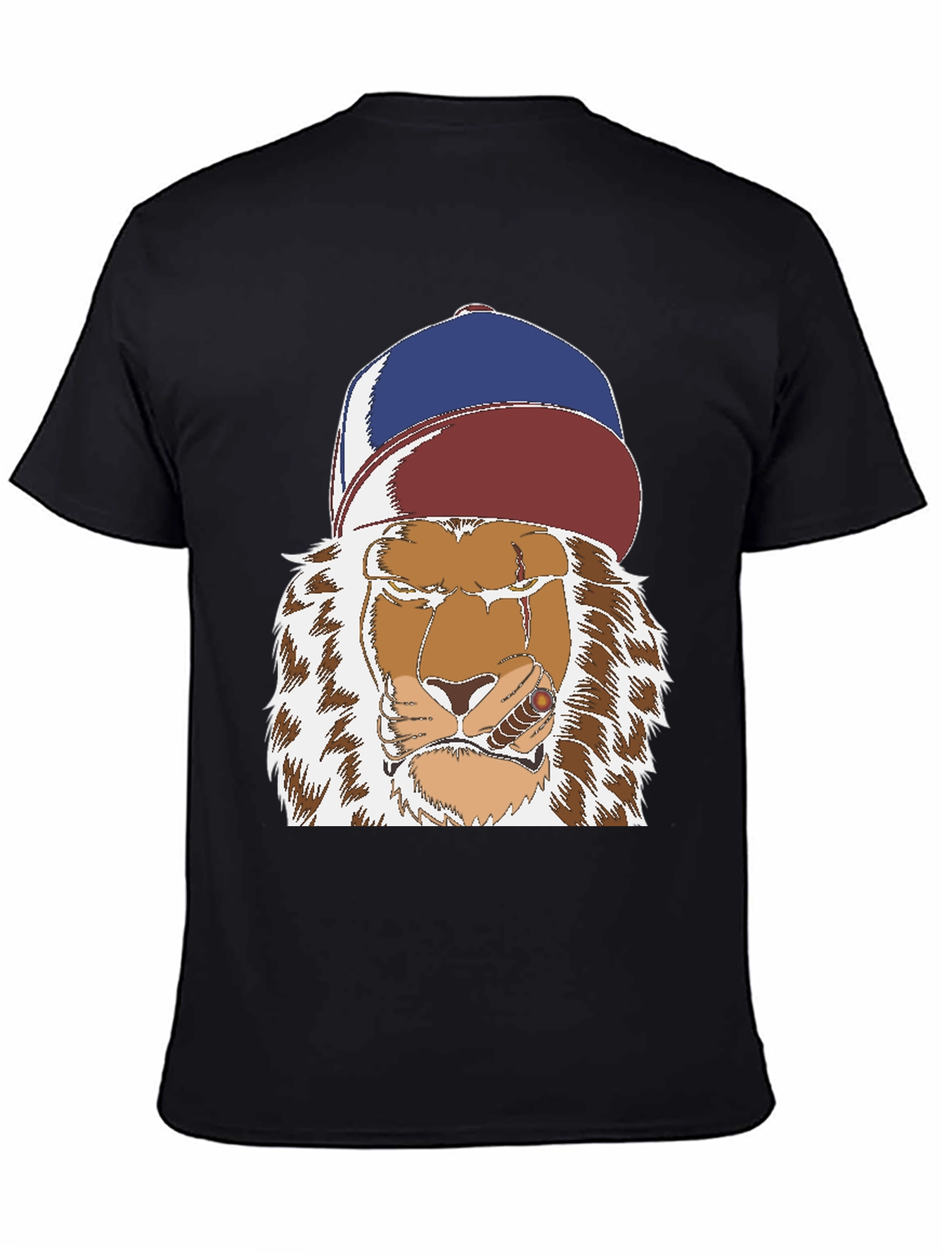 Lion with Cigar Graphic Tee - Streetwear Style